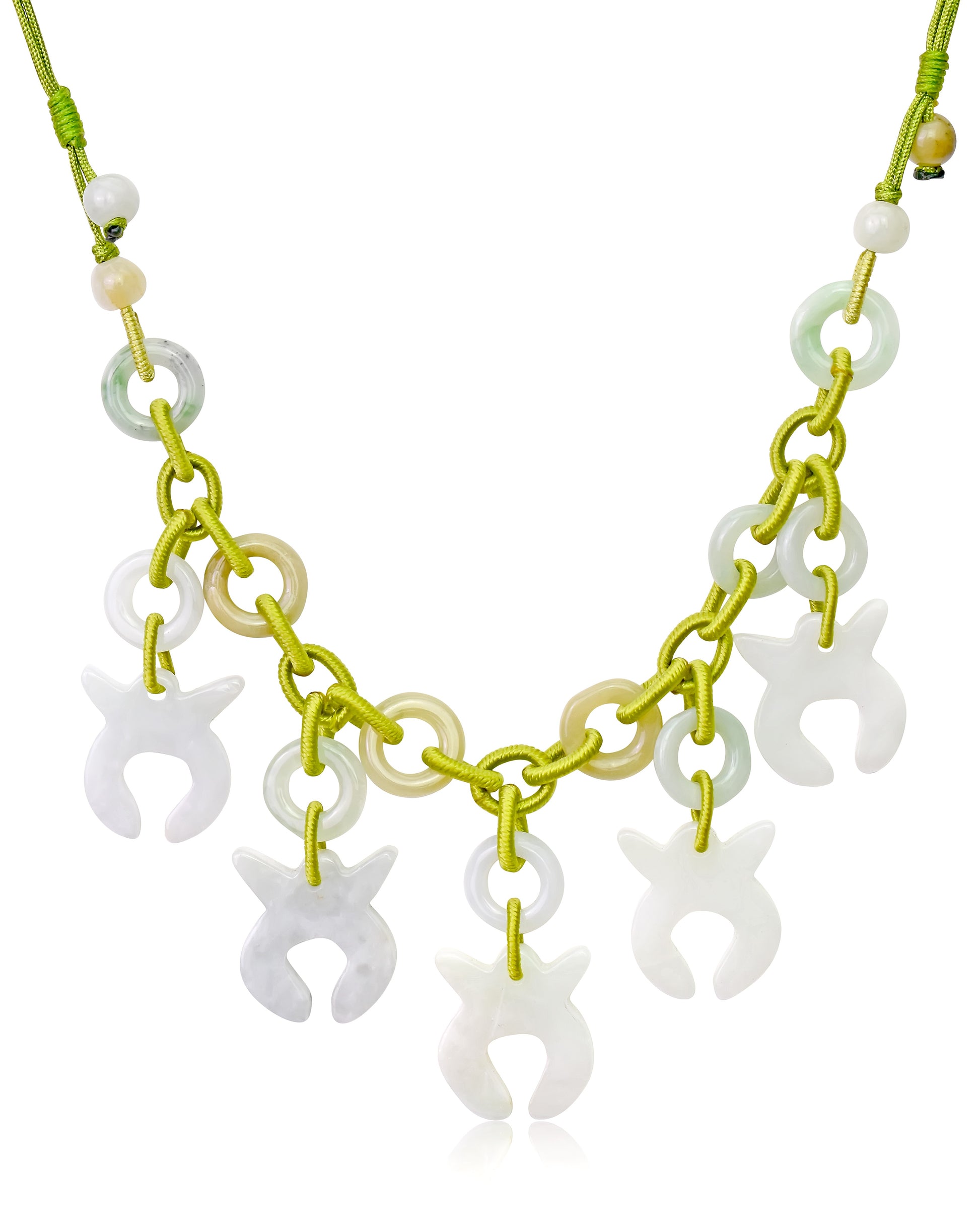 Wear the Taurus Zodiac Sign Handmade Jade Necklace with Pride made with Lime Cord