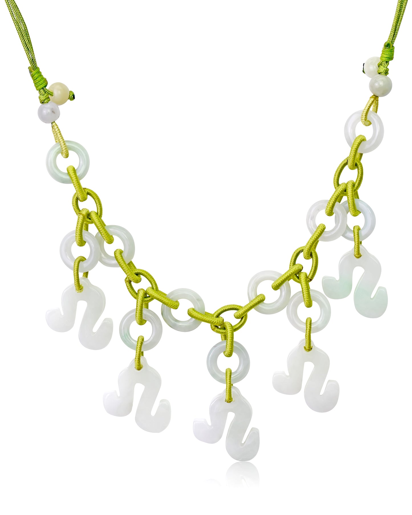 Stand Out with a Uniquely Crafted Leo Handmade Jade Necklace made with Lime Cord