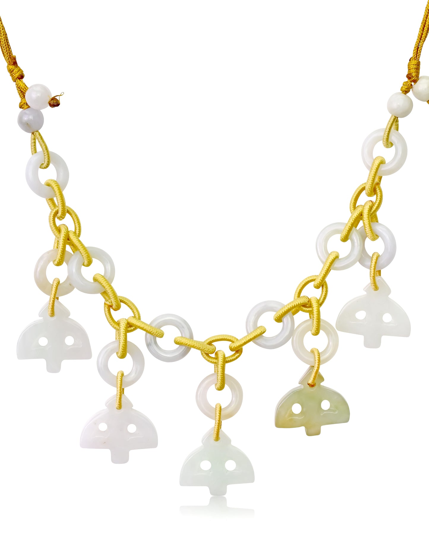 Stand Out with a Brave and Cheerful Jade Sagittarius Pendant made with Yellow Cord