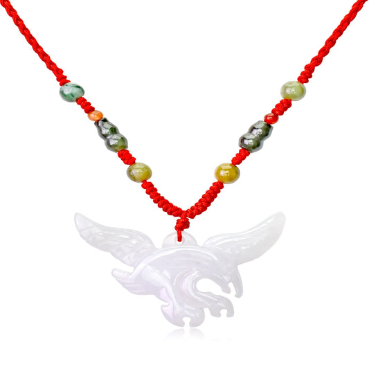 Stand Out with Eagle's Handmade Jade Necklace made with Red Cord