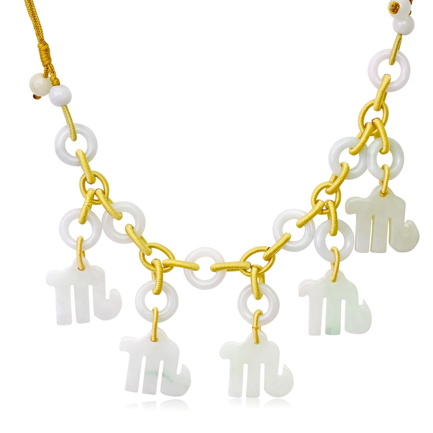 Unleash Your Fierce Side with a Scorpio Handmade Jade Necklace Pendant made with Yellow Cord