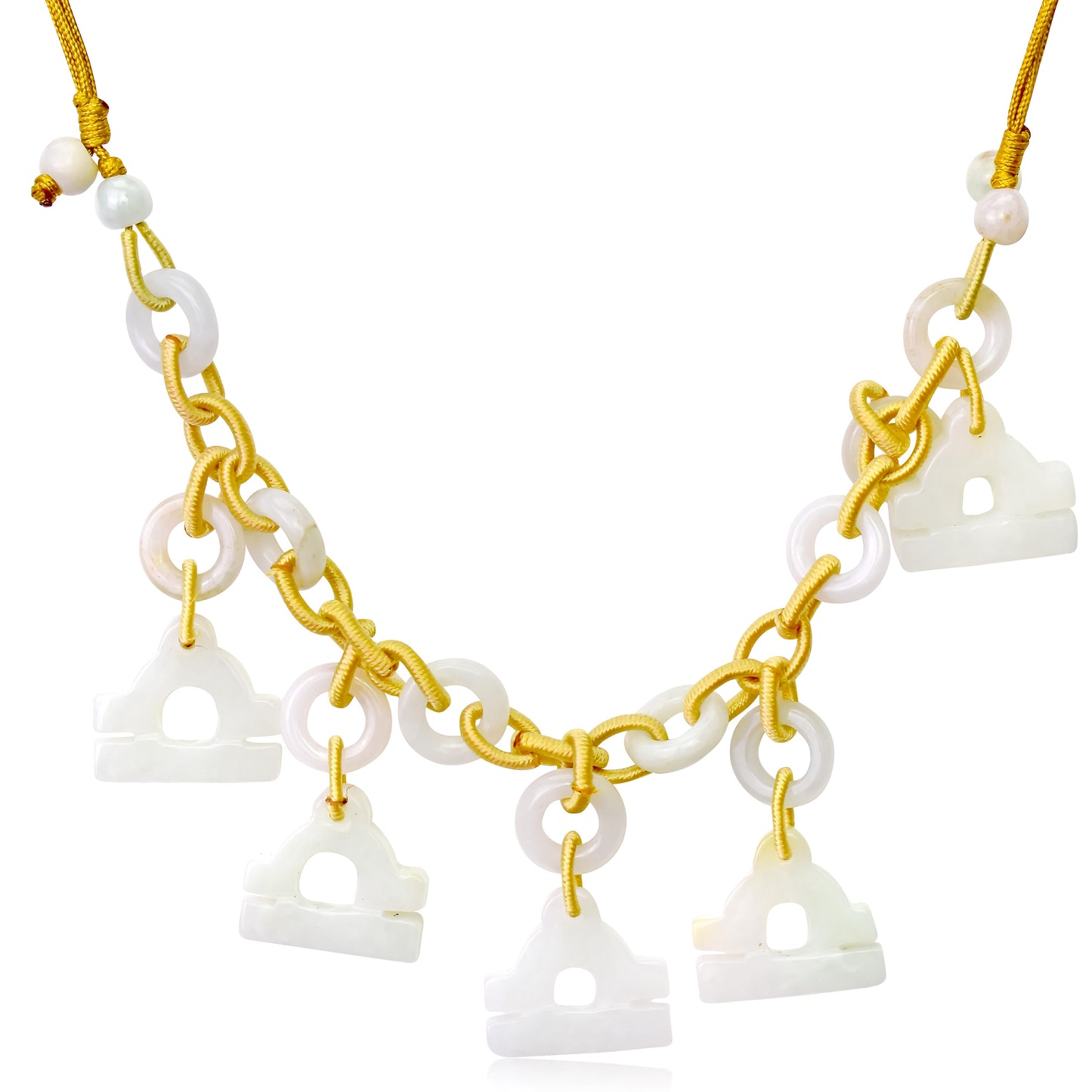 Discover Your Inner Strength with a Libra Jade Necklace made with Yellow Cord