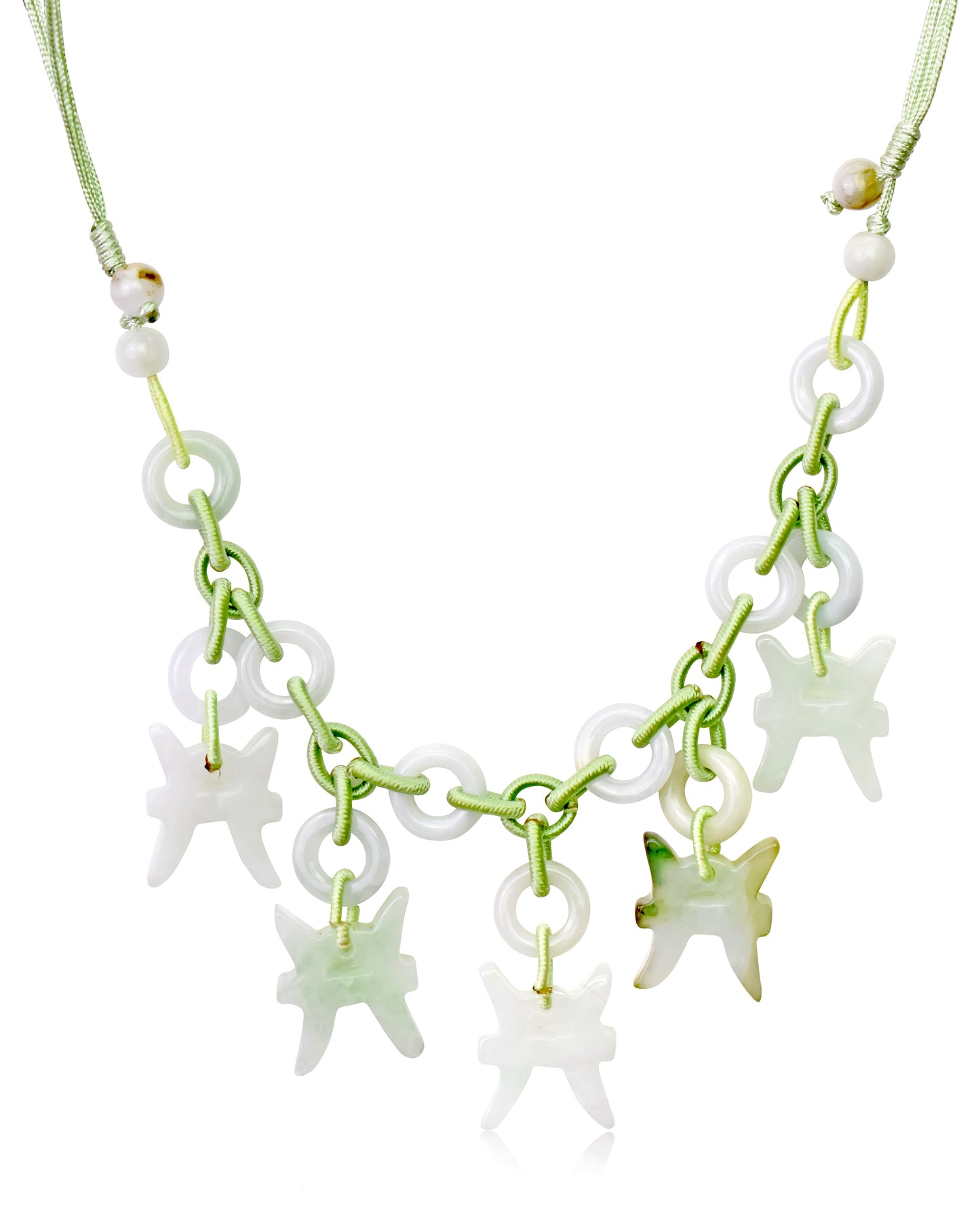 Look Mysterious and Alluring with Pisces Astrology Jade Necklace made with Sea Green Cord