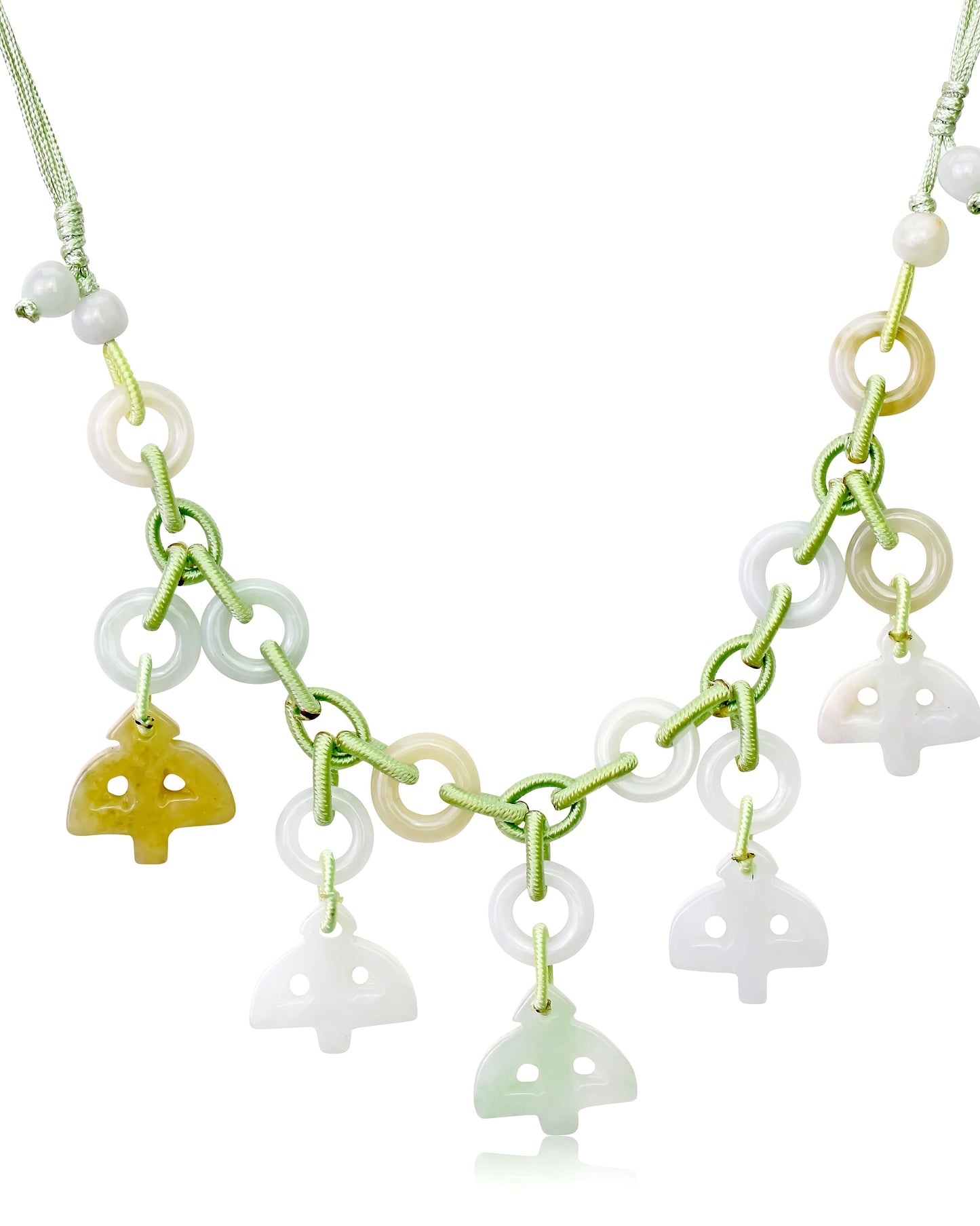 Stand Out with a Brave and Cheerful Jade Sagittarius Pendant made with Sea Green Cord