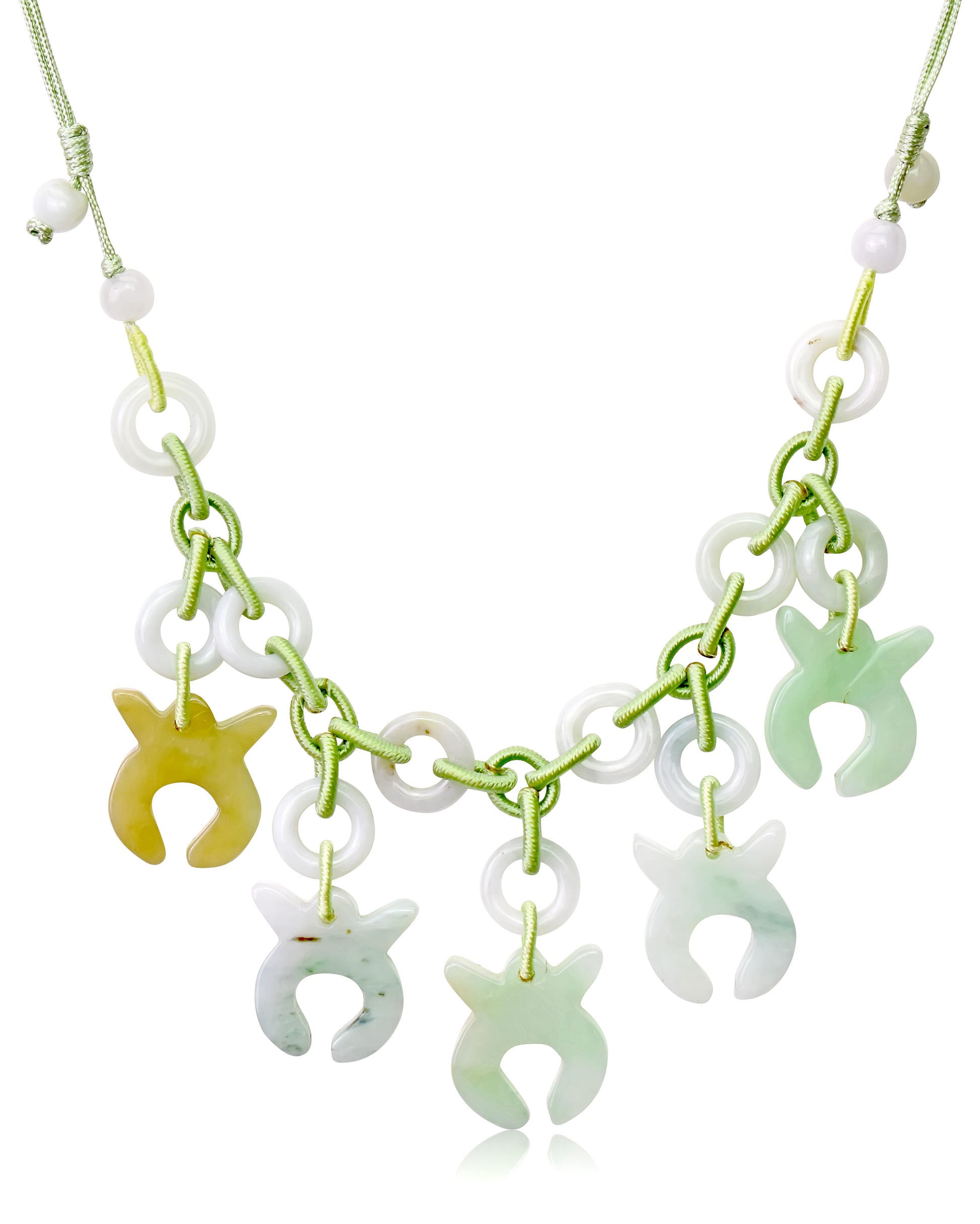 Wear the Taurus Zodiac Sign Handmade Jade Necklace with Pride made with Sea Green Cord