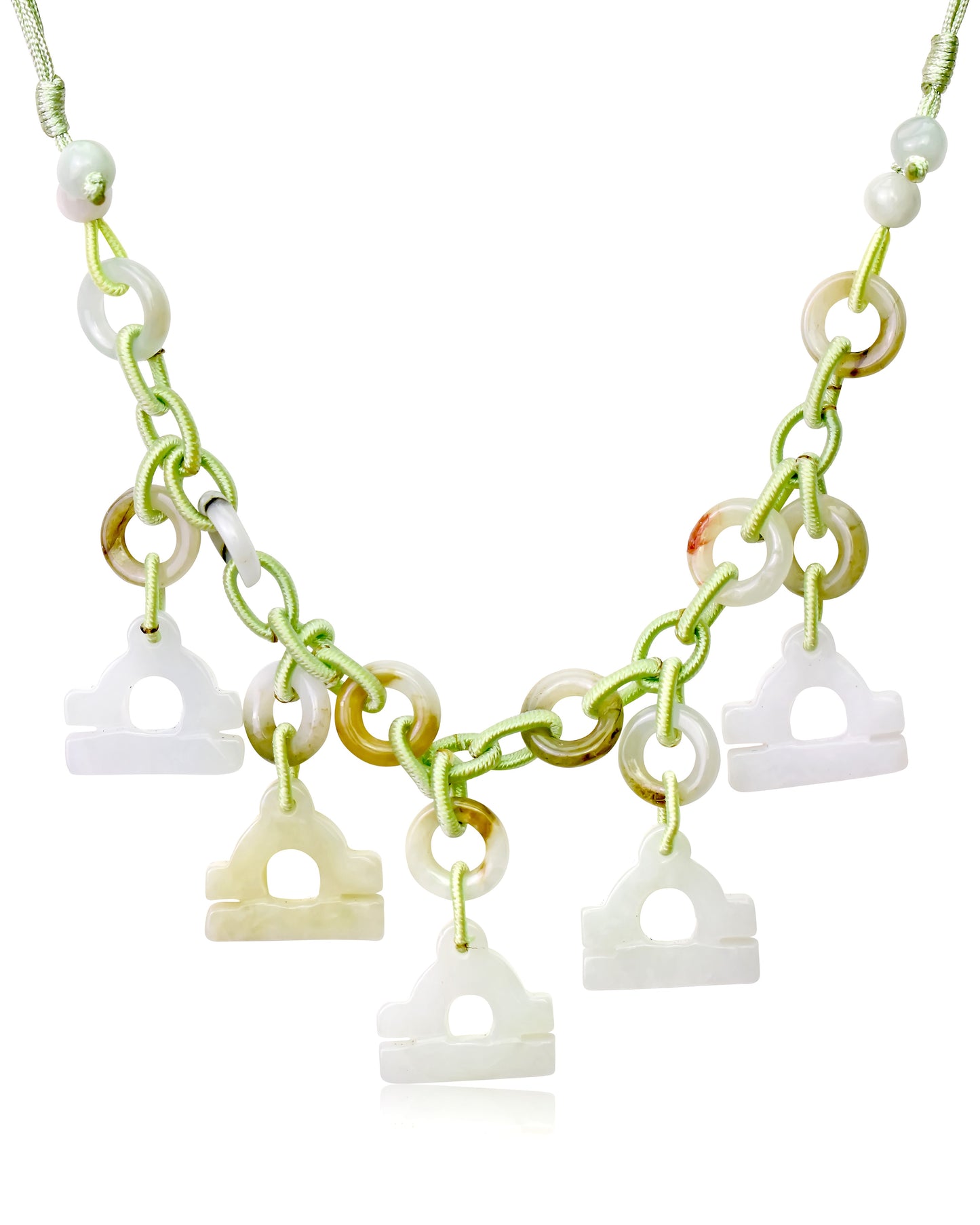 Discover Your Inner Strength with a Libra Jade Necklace made with Sea Green Cord