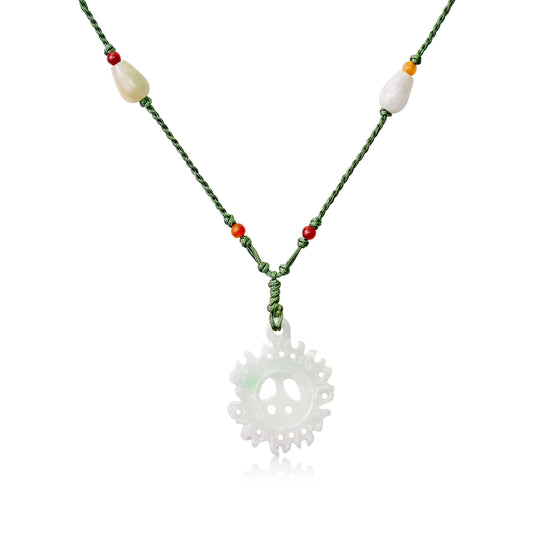 Feel the Sun Shine with a Peaceful Jade Pendant made with Green Cord