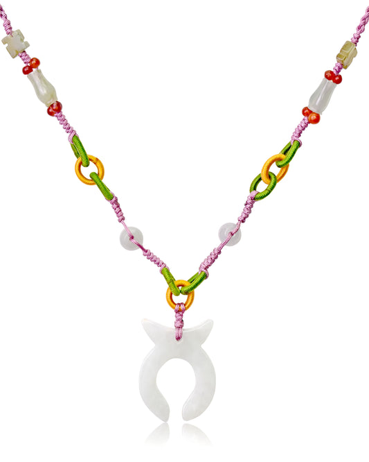 Stand Out with the Taurus Astrology Handmade Jade Necklace made with Lavender Cord