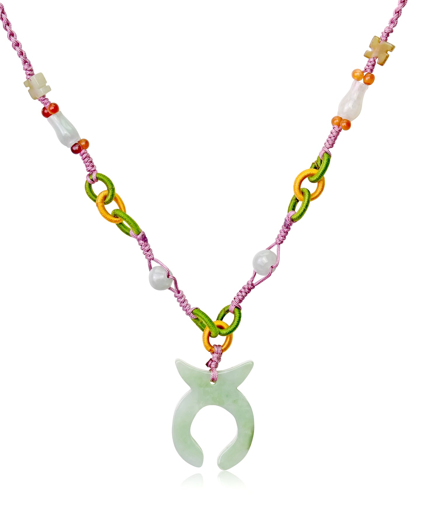 Stand Out with the Taurus Astrology Handmade Jade Necklace made with Lavender Cord