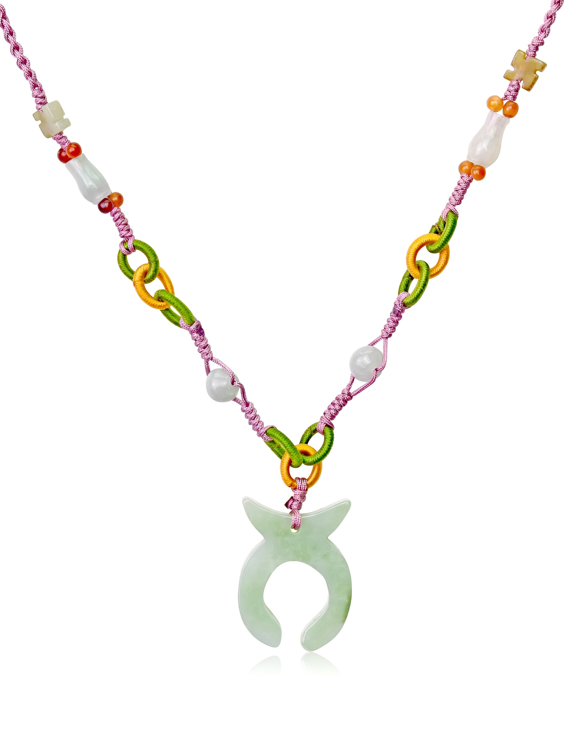 Stand Out with the Taurus Astrology Handmade Jade Necklace made with Lavender Cord