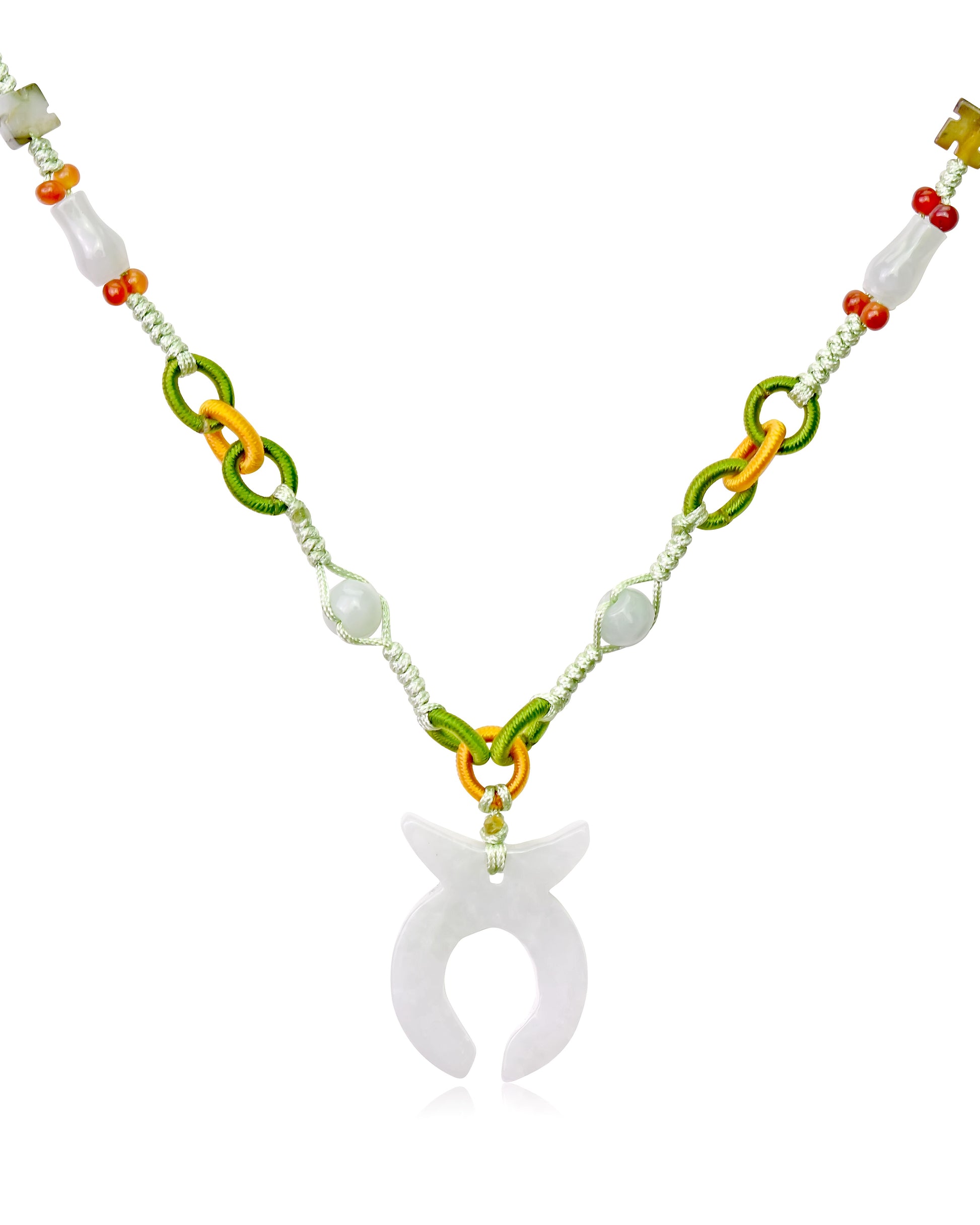 Stand Out with the Taurus Astrology Handmade Jade Necklace made with Sea Green Cord