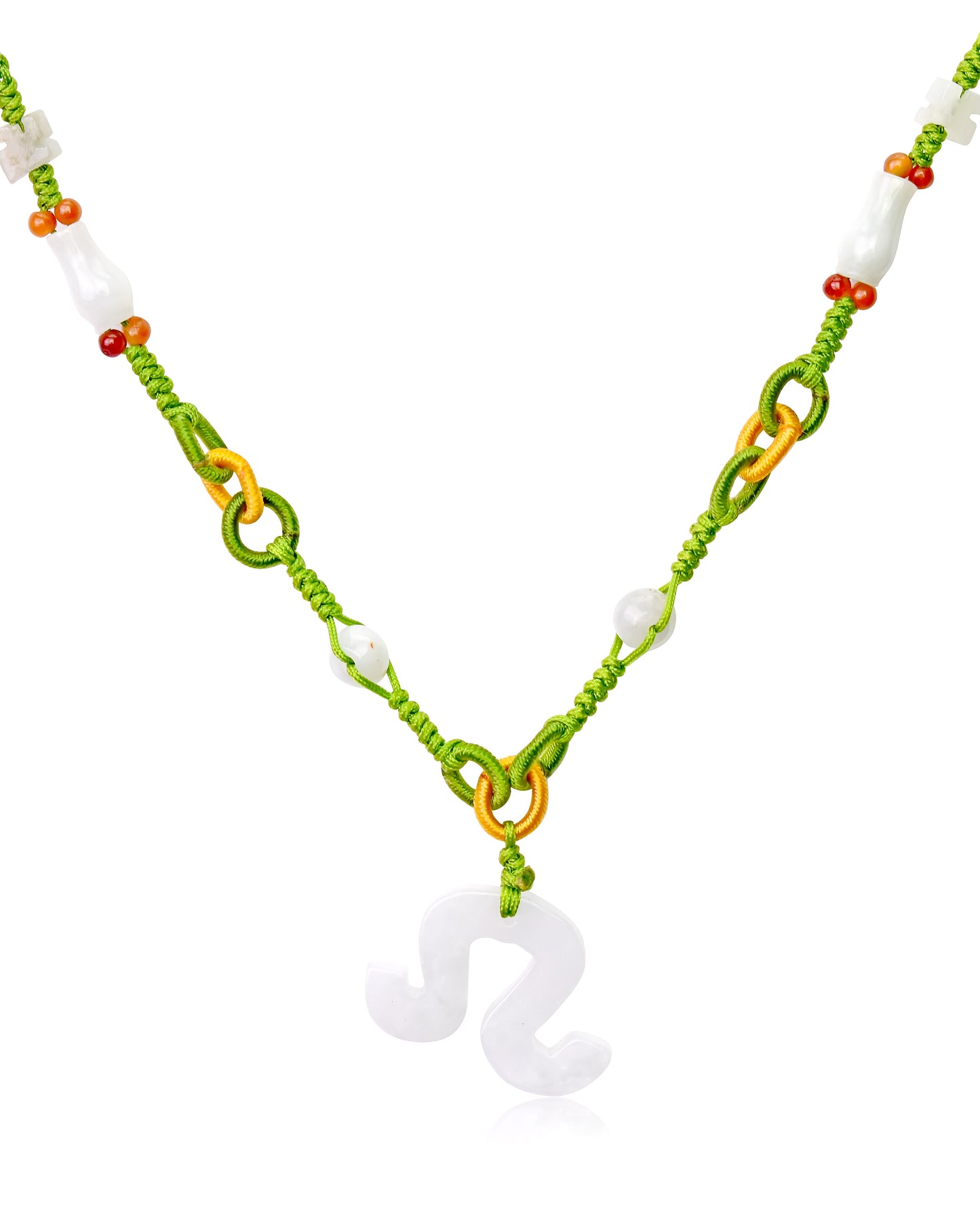 Celebrate Your Leo Powerful Pride with a Handcrafted Jade Necklace made with Lime Cord