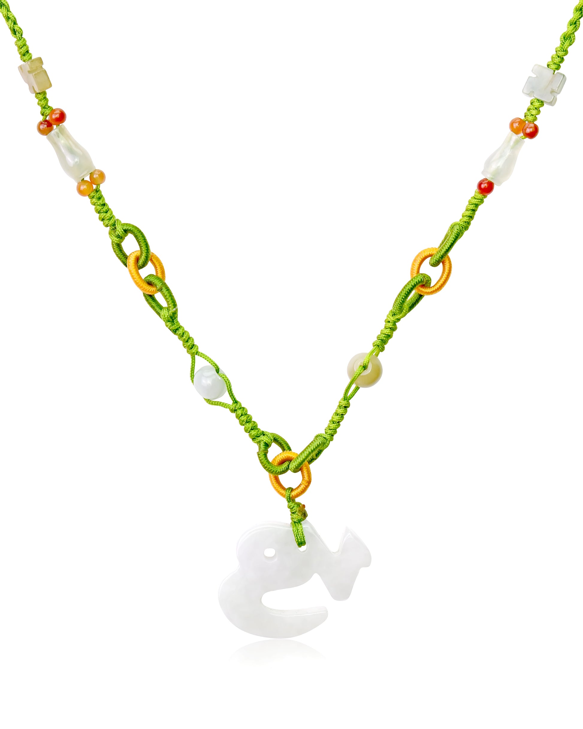 Feel the Love and Passion with a Capricorn Handmade Jade Pendant made with Lime Cord