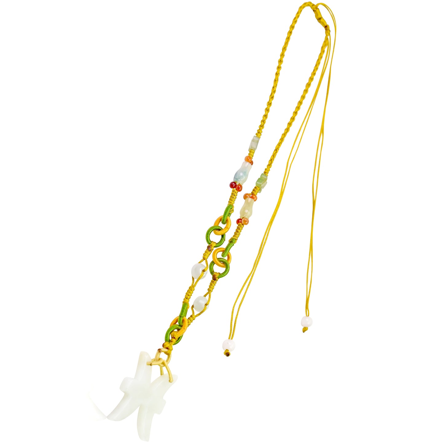 Shine with Your Pisces Pride with a Handmade Jade Necklace made with Yellow Cord