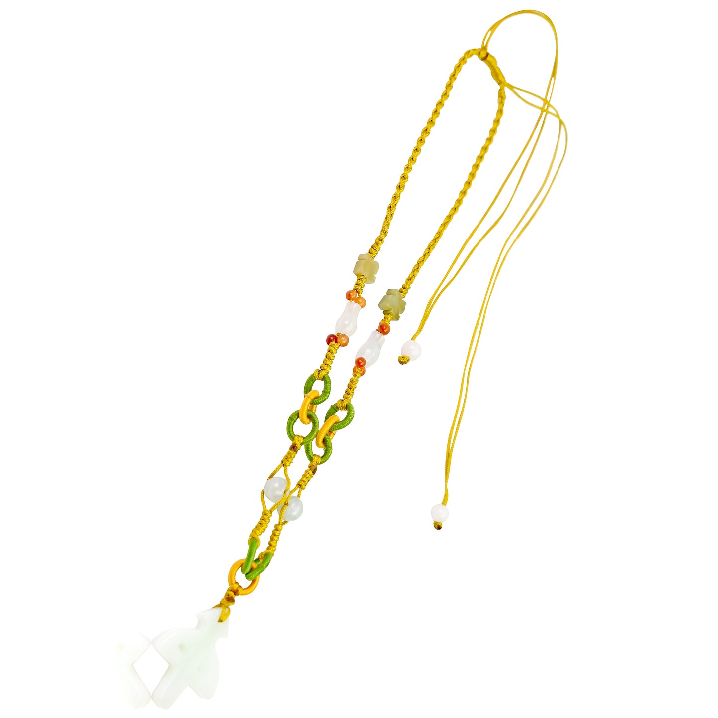 Let Your Sagittarius Side Shine with a Handmade Jade Necklace made with Yellow Cord