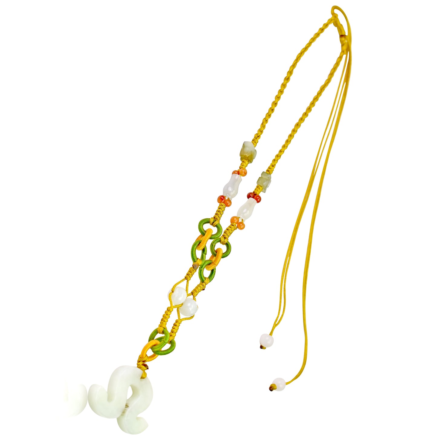 Celebrate Your Leo Powerful Pride with a Handcrafted Jade Necklace made with Yellow Cord