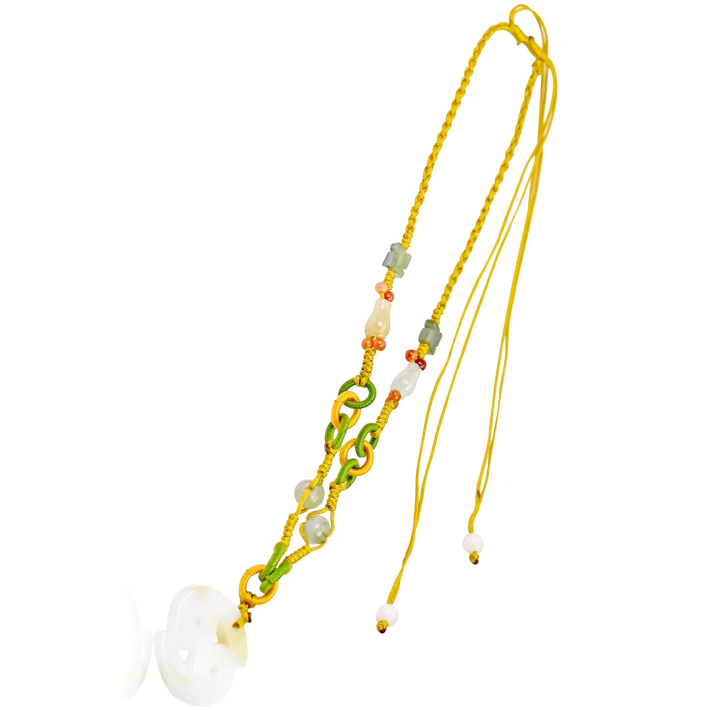Make a Unique Statement: Cancer Zodiac Sign Jade Pendant Necklace made with Yellow Cord