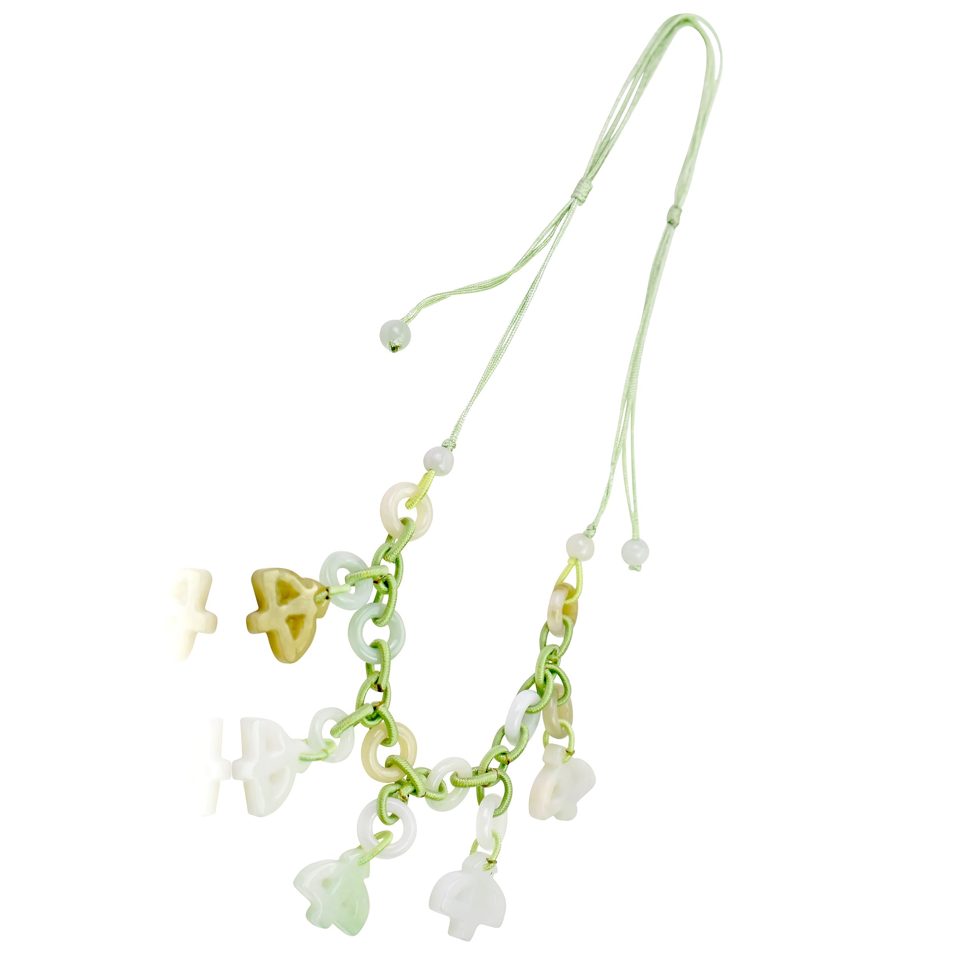 Stand Out with a Brave and Cheerful Jade Sagittarius Pendant made with Sea Green Cord