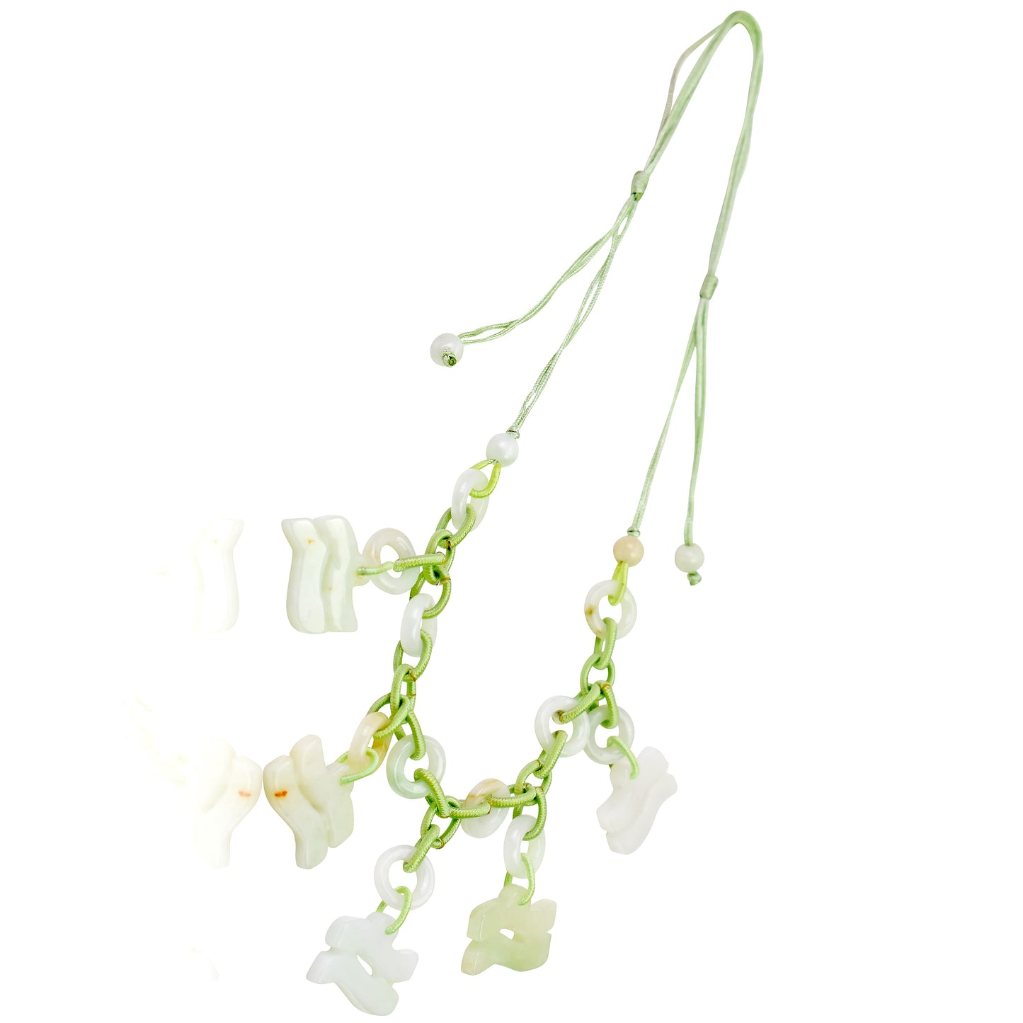 Aquarius Astrology Handmade Jade Necklace Pendant with Sea Green Cord