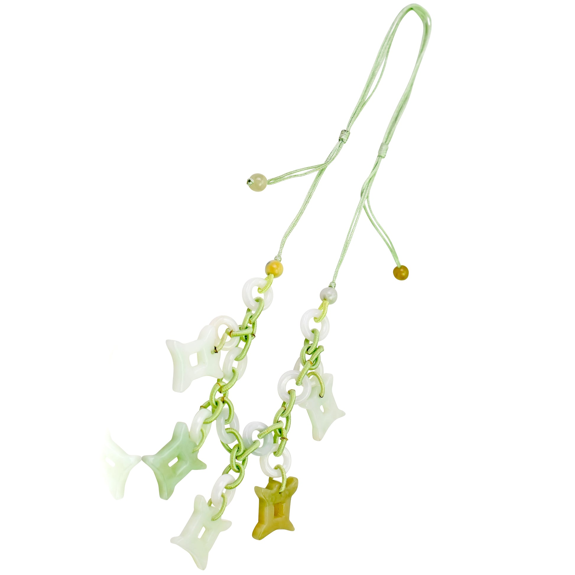 Shine Bright with a Uniquely Crafted Gemini Astrology Jade Necklace made with Sea Green Cord