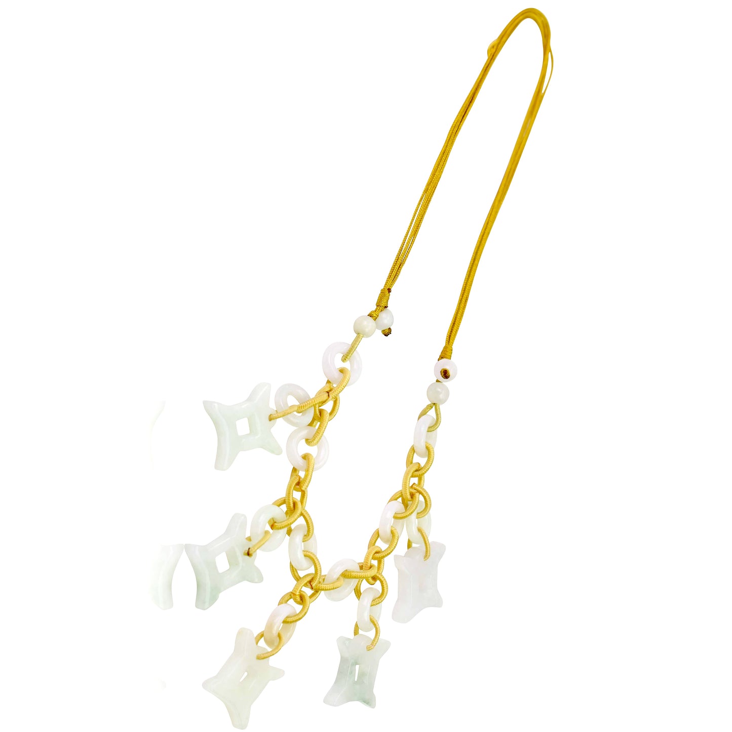 Shine Bright with a Uniquely Crafted Gemini Astrology Jade Necklace made with Yellow Cord