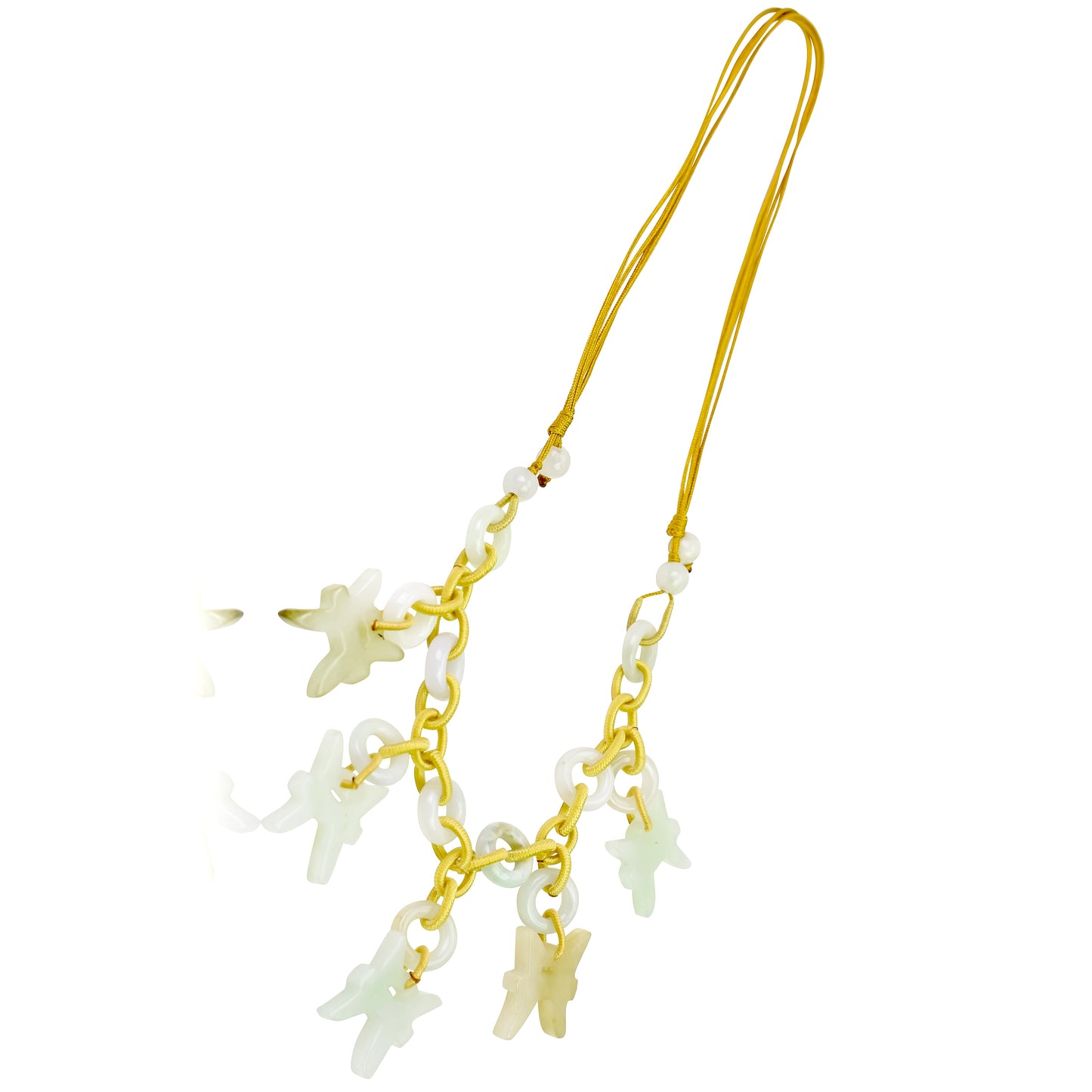 Look Mysterious and Alluring with Pisces Astrology Jade Necklace made with Yellow Cord