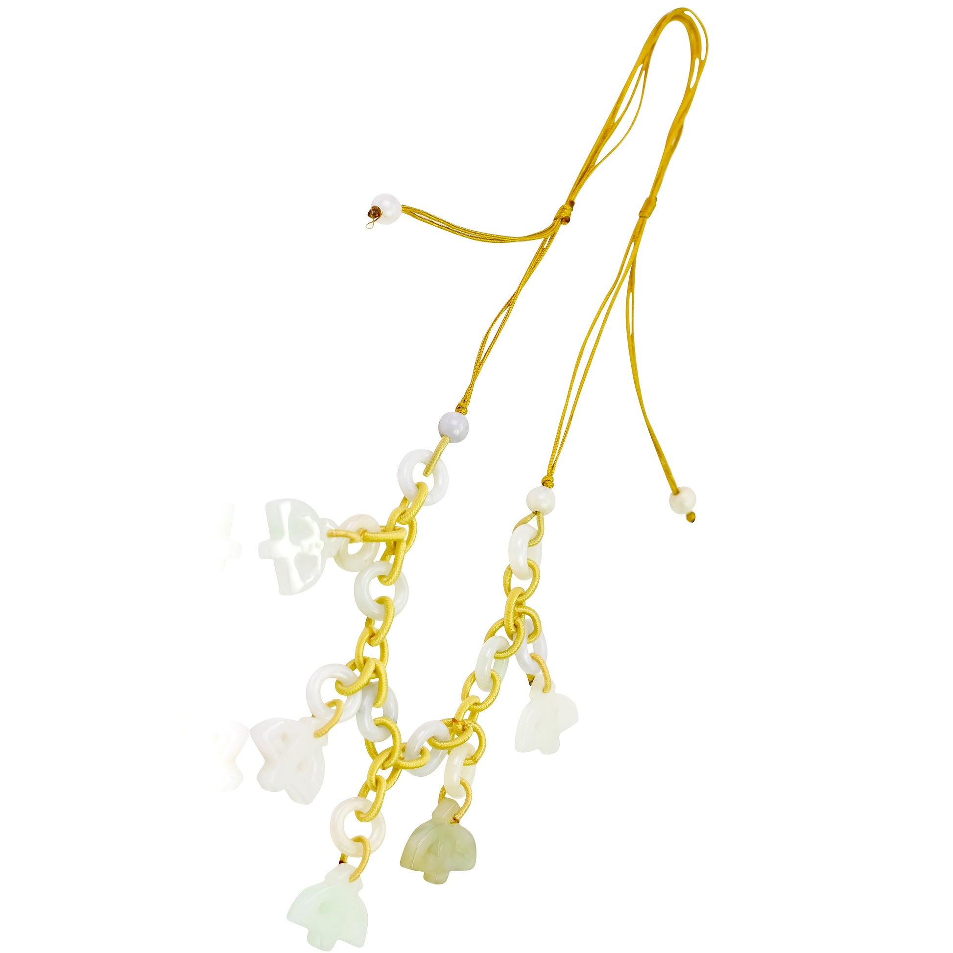 Stand Out with a Brave and Cheerful Jade Sagittarius Pendant made with Yellow Cord