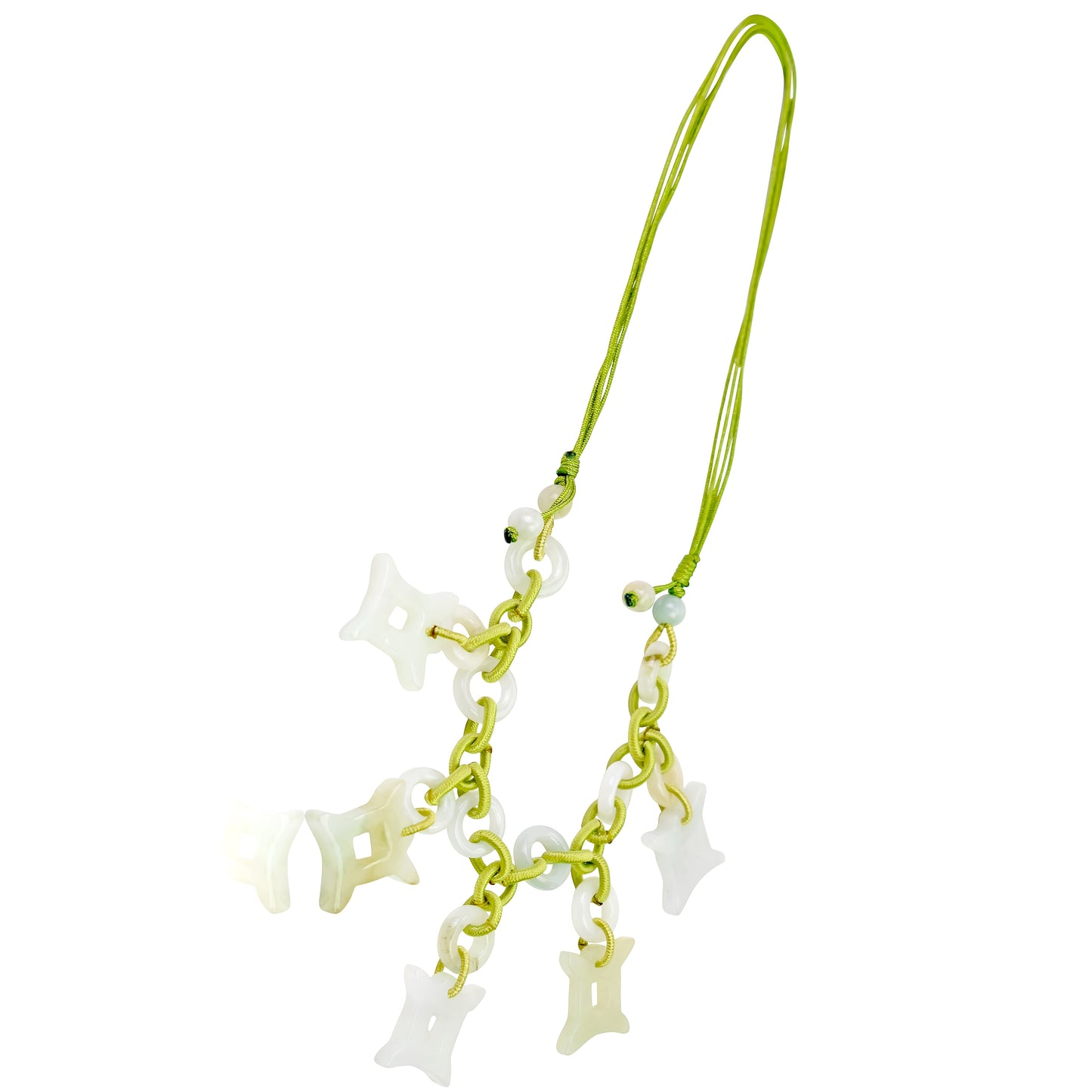 Shine Bright with a Uniquely Crafted Gemini Astrology Jade Necklace made with Lime Cord