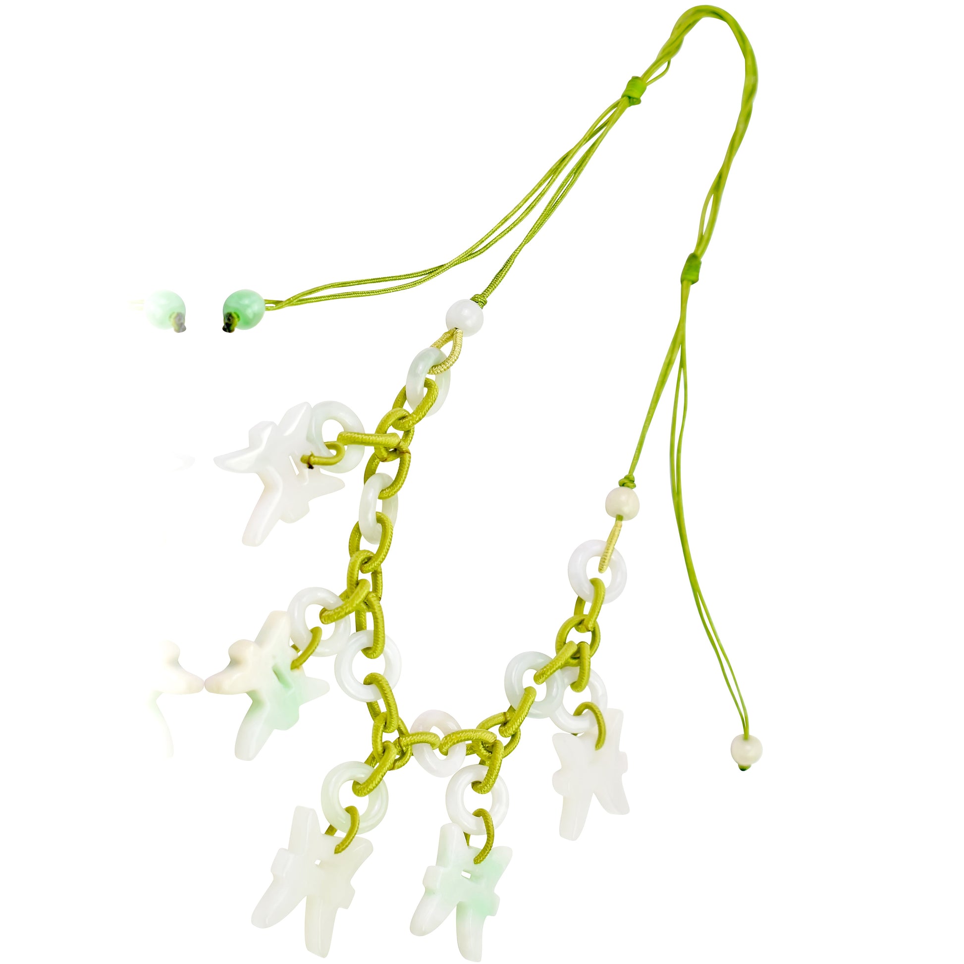 Look Mysterious and Alluring with Pisces Astrology Jade Necklace made with Lime Cord