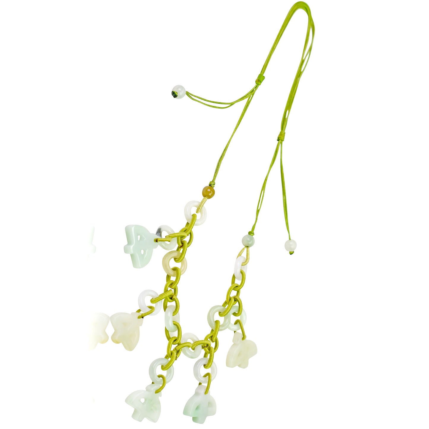 Stand Out with a Brave and Cheerful Jade Sagittarius Pendant made with Lime Cord