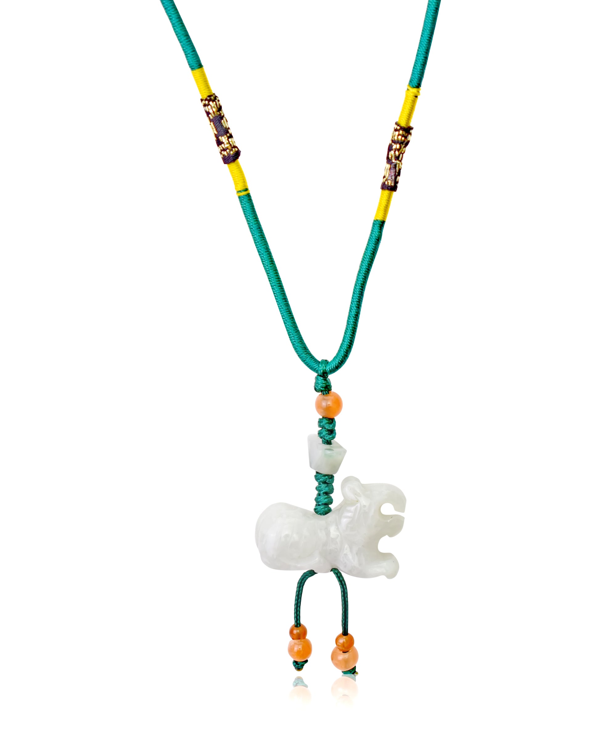 Shine with Confidence with the Tiger Chinese Zodiac Necklace made with Green Cord
