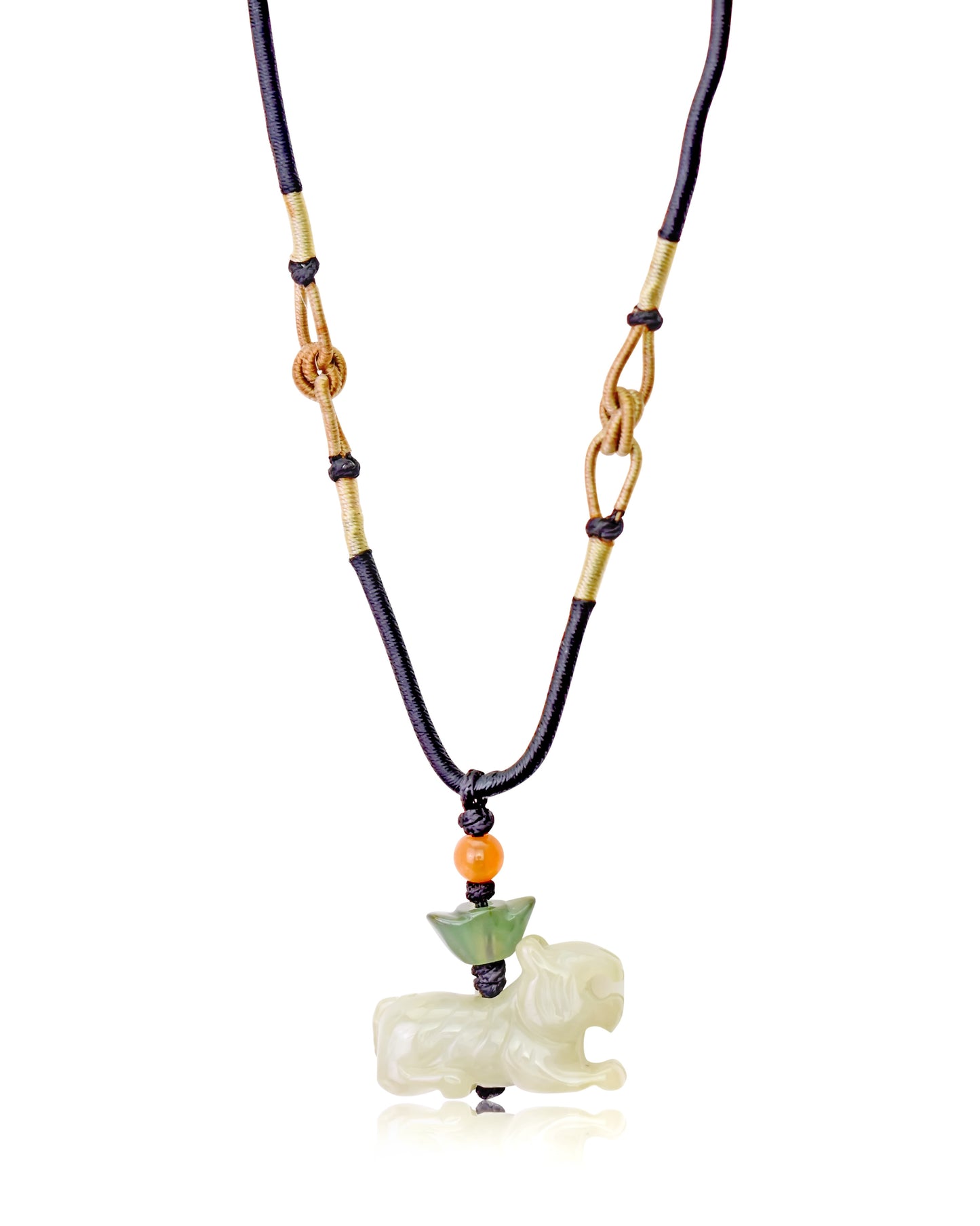 Shine with Confidence with the Tiger Chinese Zodiac Necklace made with Black Cord
