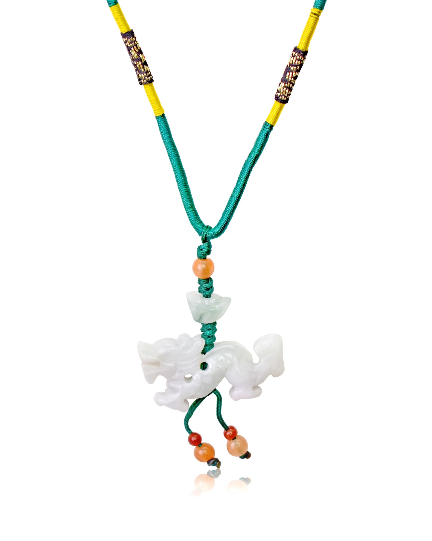 Embrace Your Inner Power with Dragon Zodiac Jade Pendant Necklace made with Green Cord