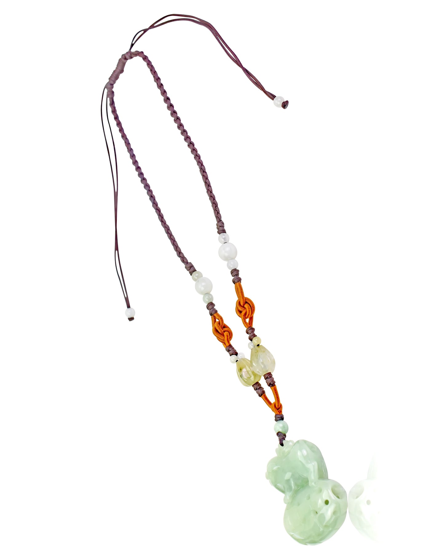 Attract Luck and Wealth with the Boar Chinese Zodiac Handmade Jade Necklace made with Brown Cord