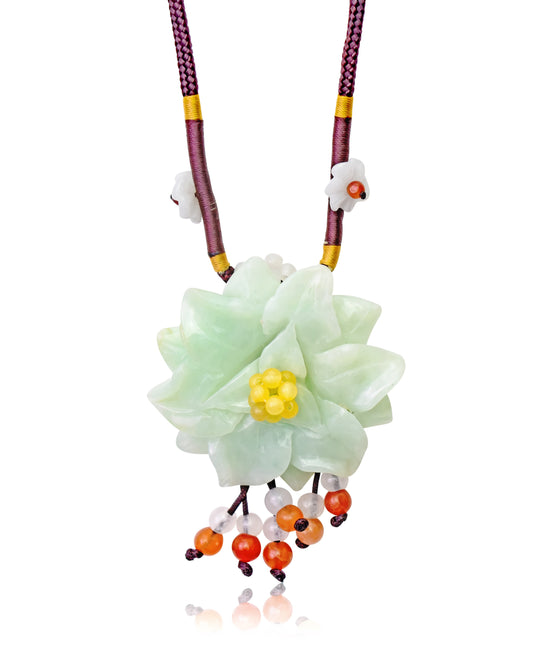 Crafted with Care: The Sabiosa Flower Jade Necklace