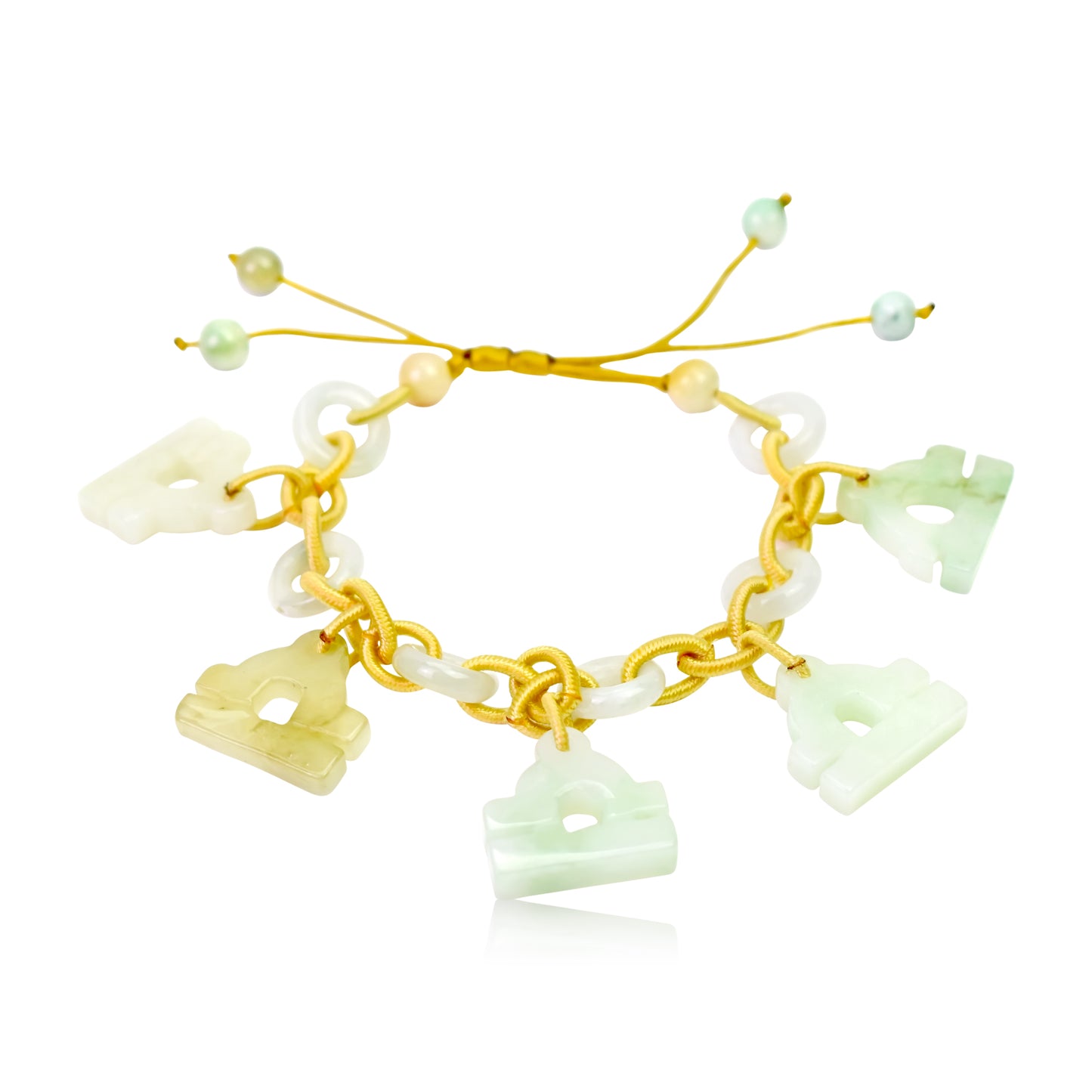 Symbolize your Libra Pride with a Handmade Jade Bracelet made with Yellow Cord