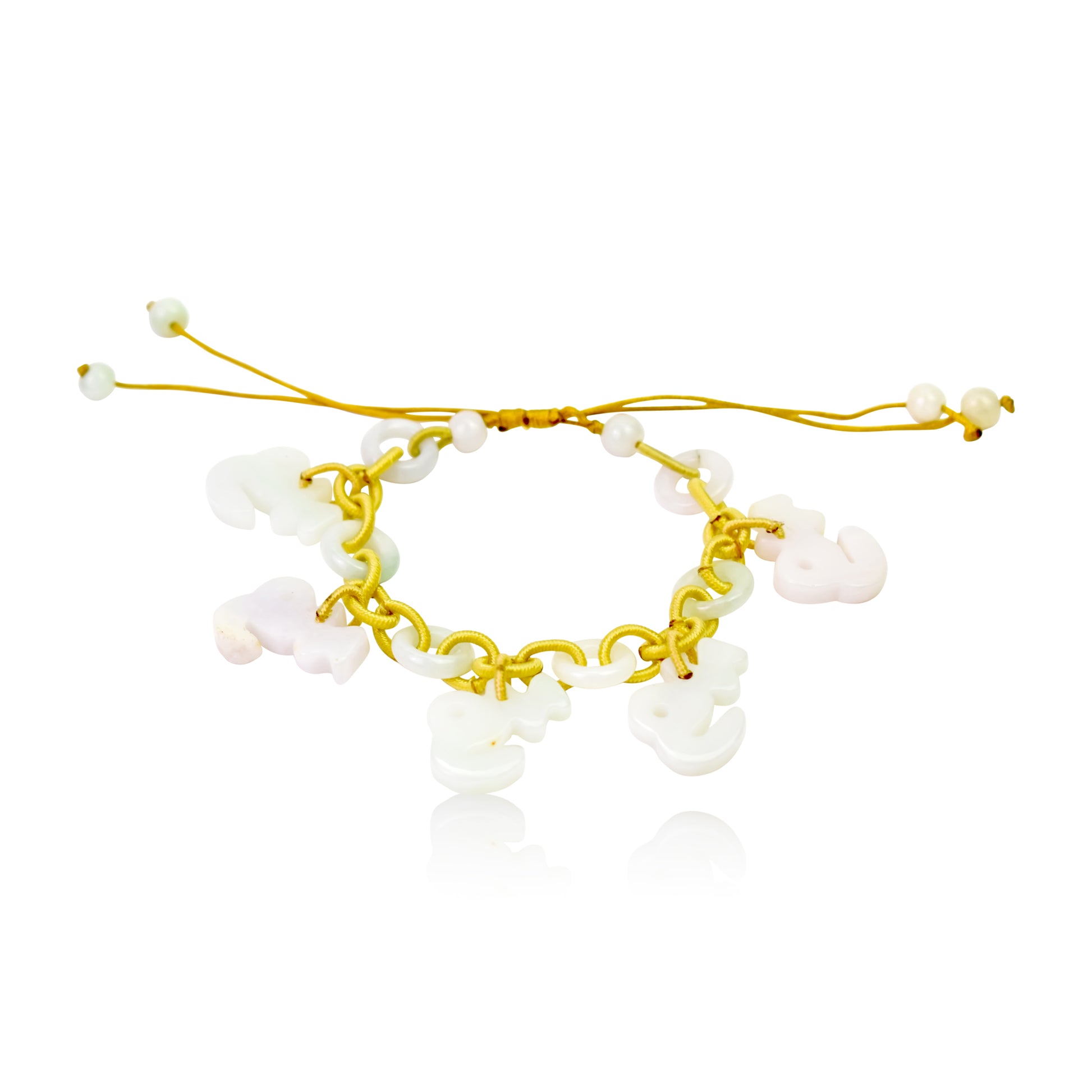 Honor the Capricorn Zodiac with Handmade Jade Jewelry Bracelet made with Yellow Cord