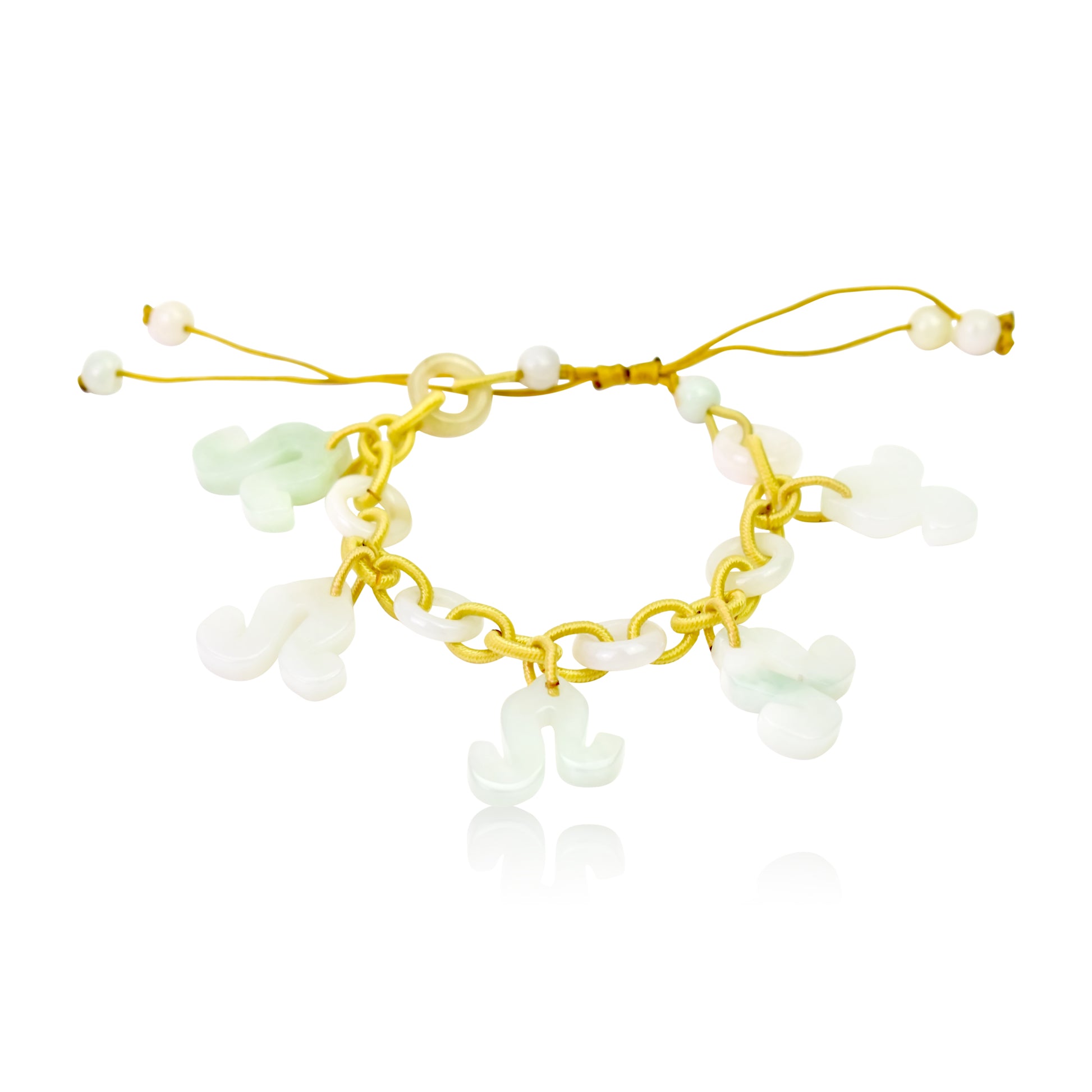 Wear the Force of the Lion on Your Wrist with Our Leo Jade Bracelet made with Yellow Cord
