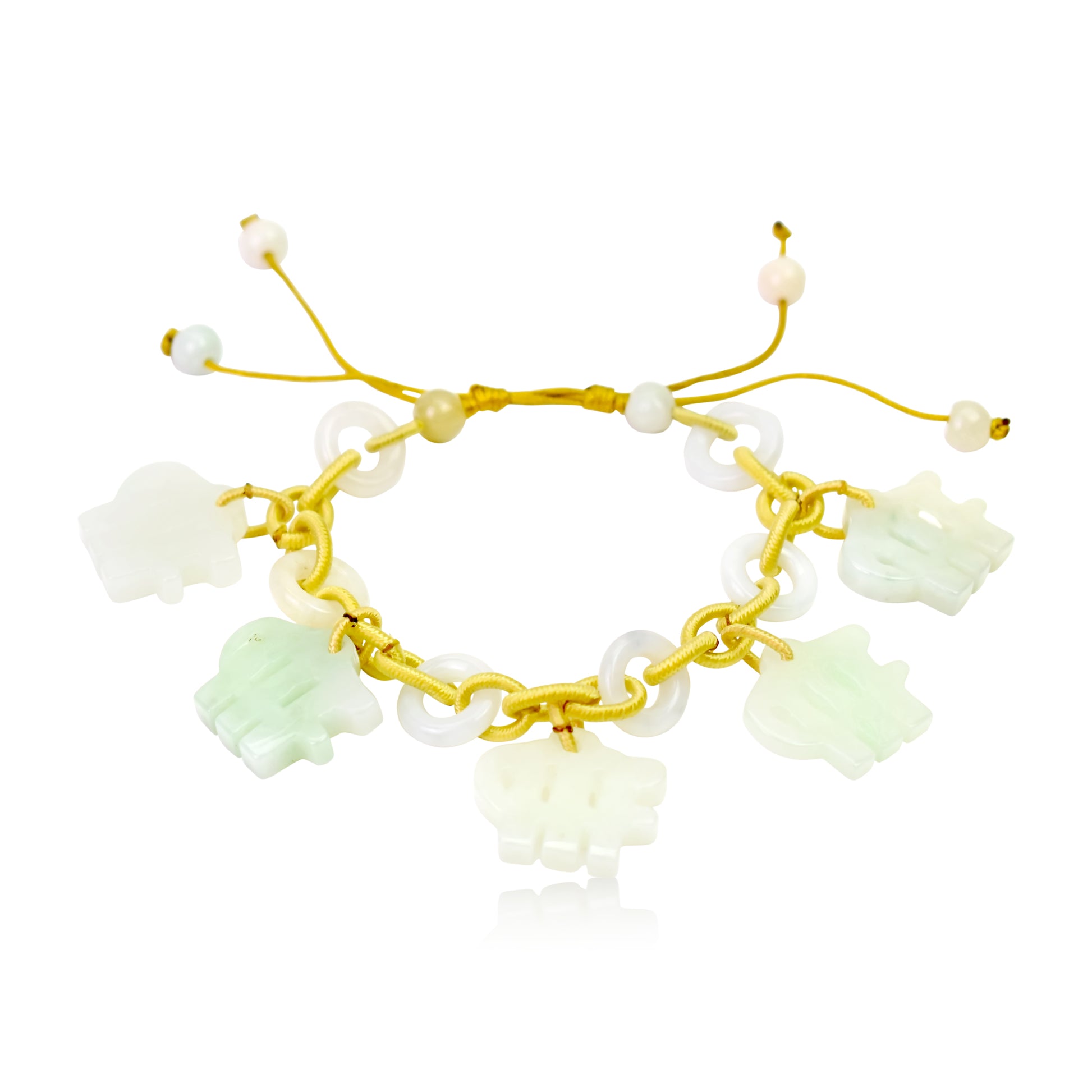 A Perfect Gift for the Methodical Virgo with this Jade Bracelet made with Yellow Cord