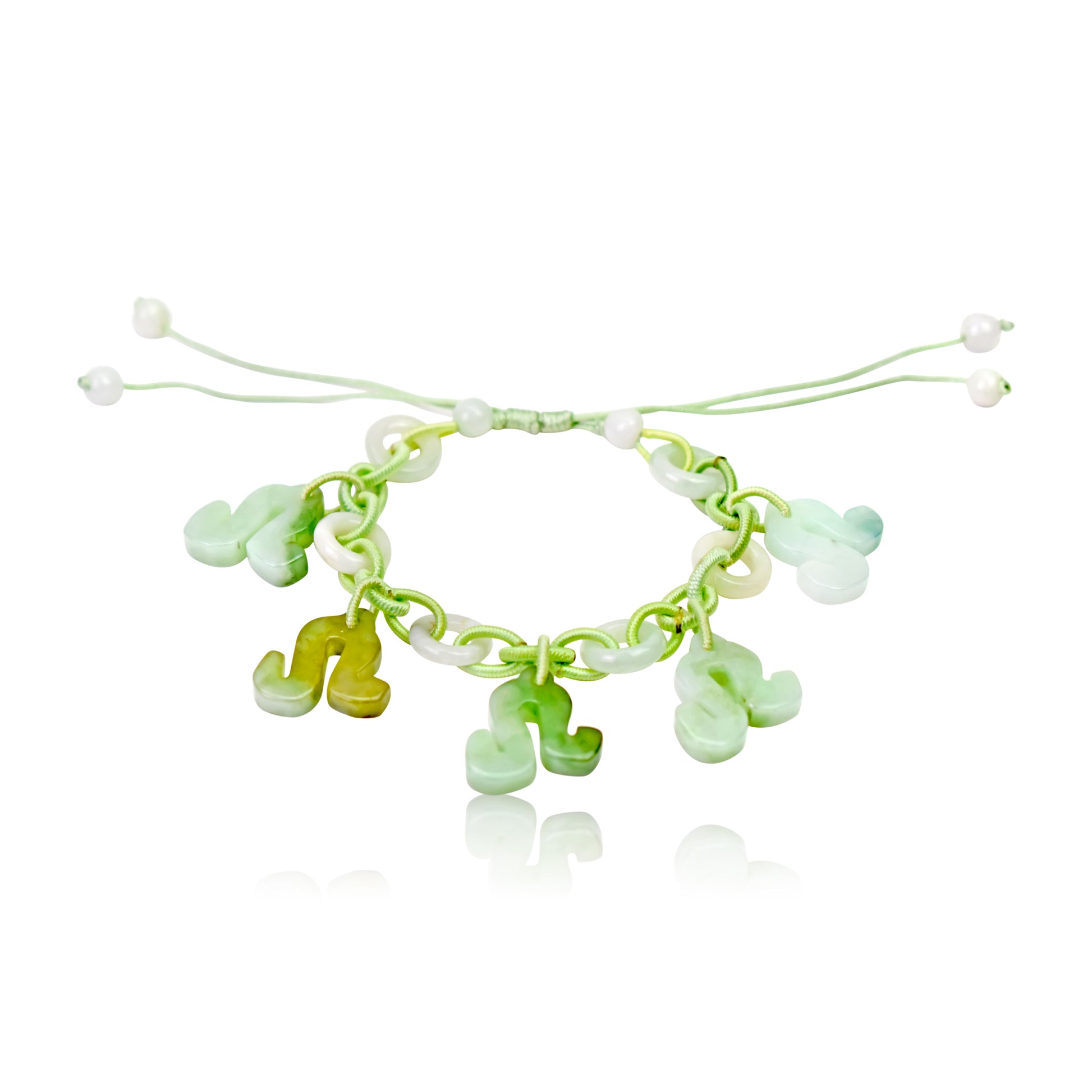 Wear the Force of the Lion on Your Wrist with Our Leo Jade Bracelet made with Sea Green Cord
