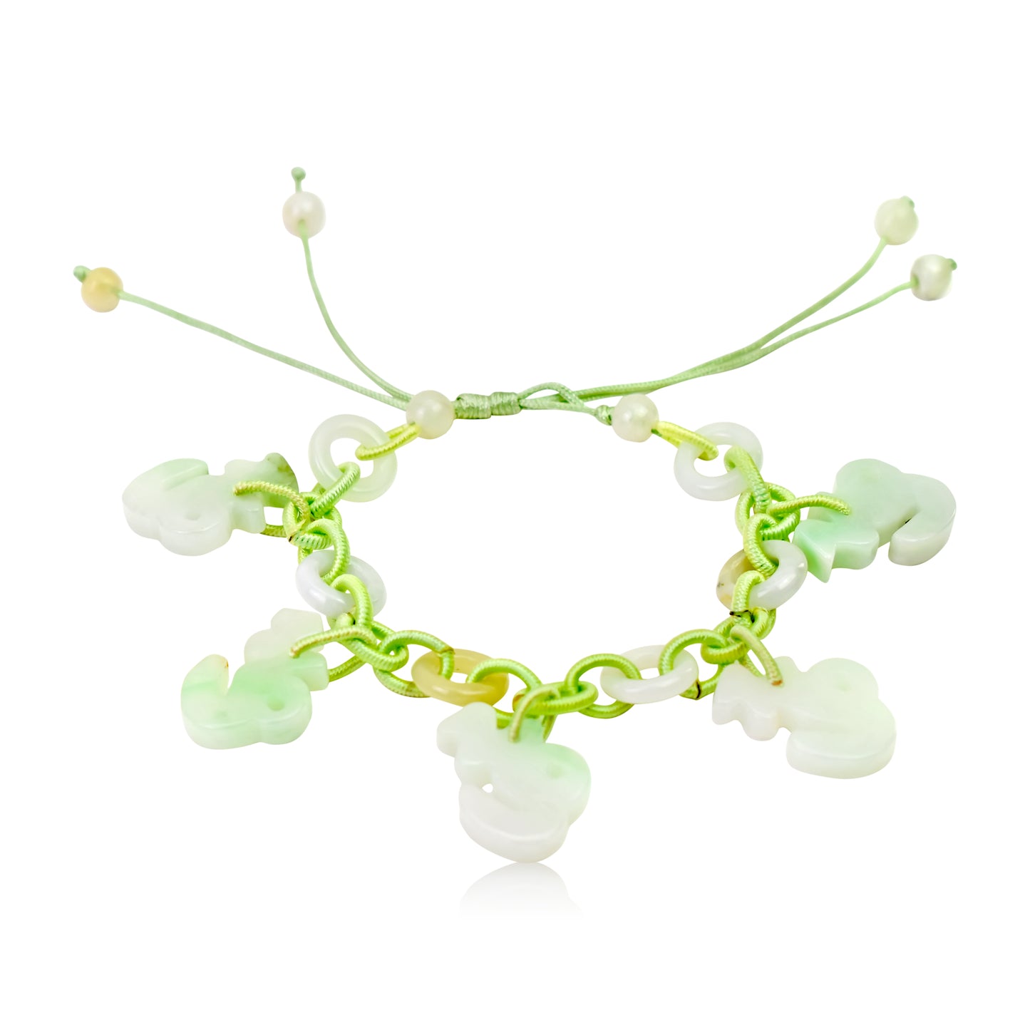 Honor the Capricorn Zodiac with Handmade Jade Jewelry Bracelet made with Sea Green Cord