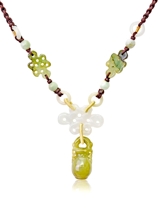 Adorn Yourself in the Artistry of an Eternity Knot & Vase Jade Necklace