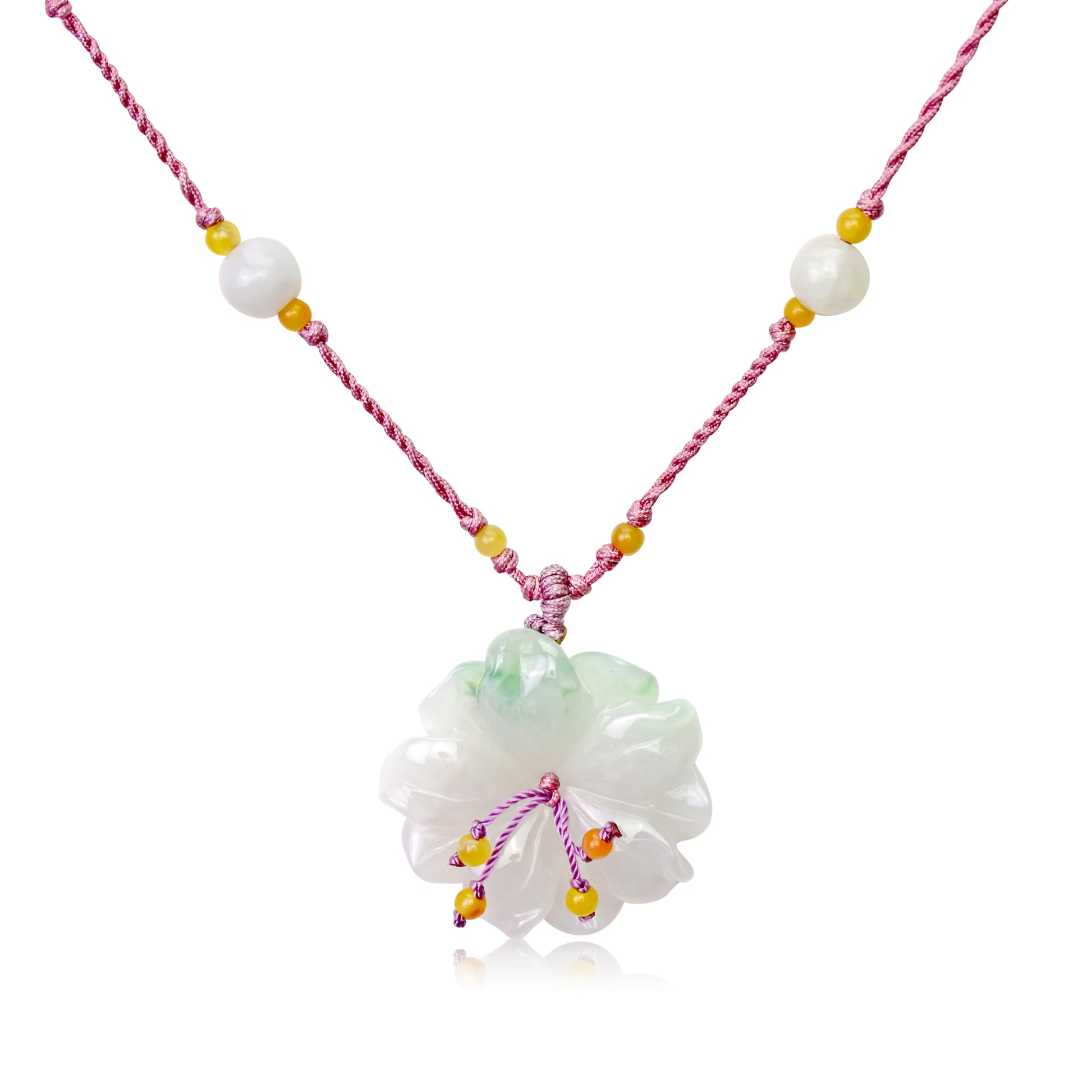 Find Your Inner Peace with Anemone Flower Necklace made with Lavender Cord