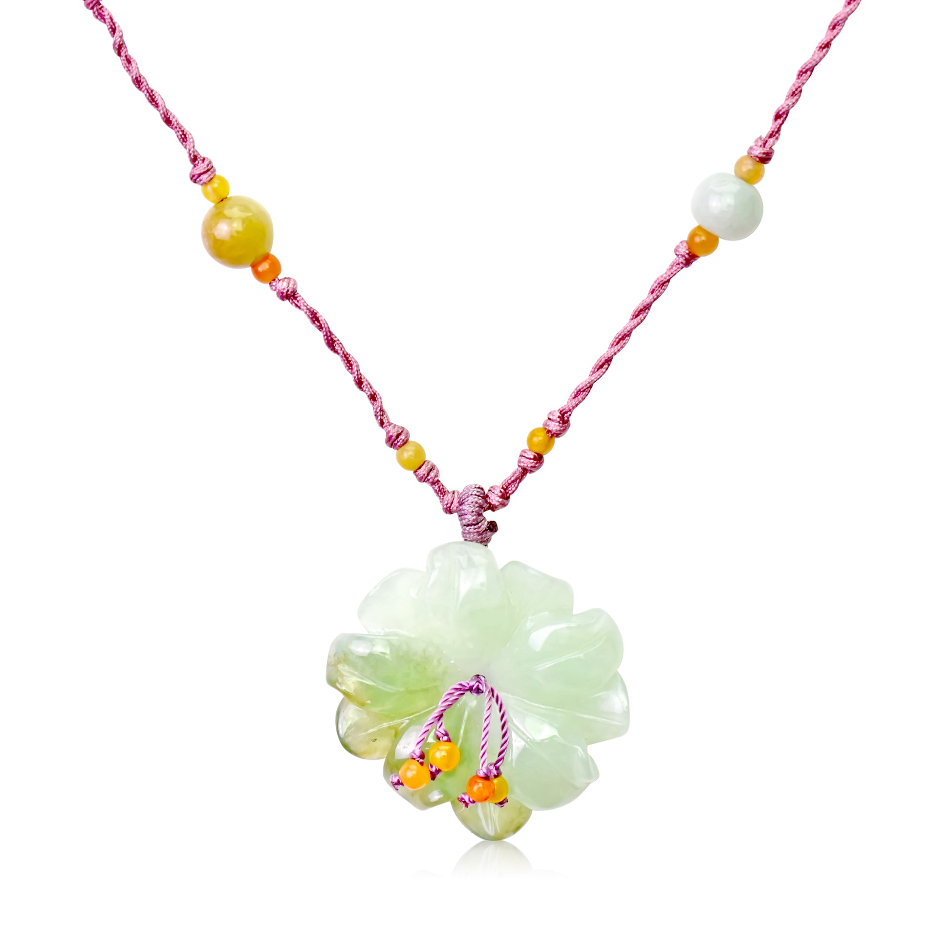 Find Your Inner Peace with Anemone Flower Necklace made with Lavender Cord