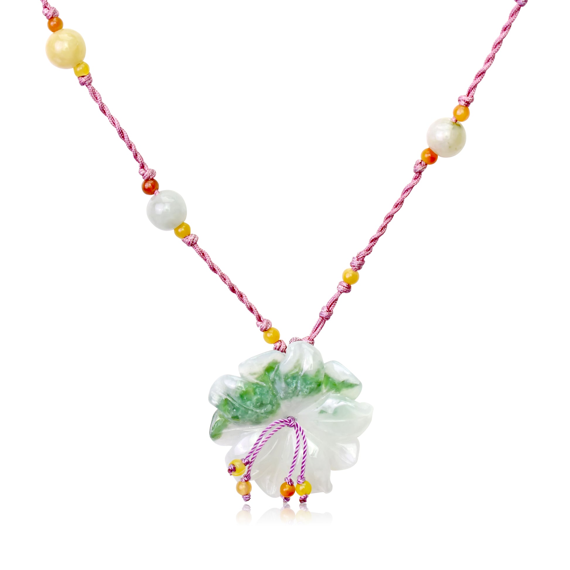 Find Your Inner Peace with Anemone Flower Necklace made with Lavender Cord