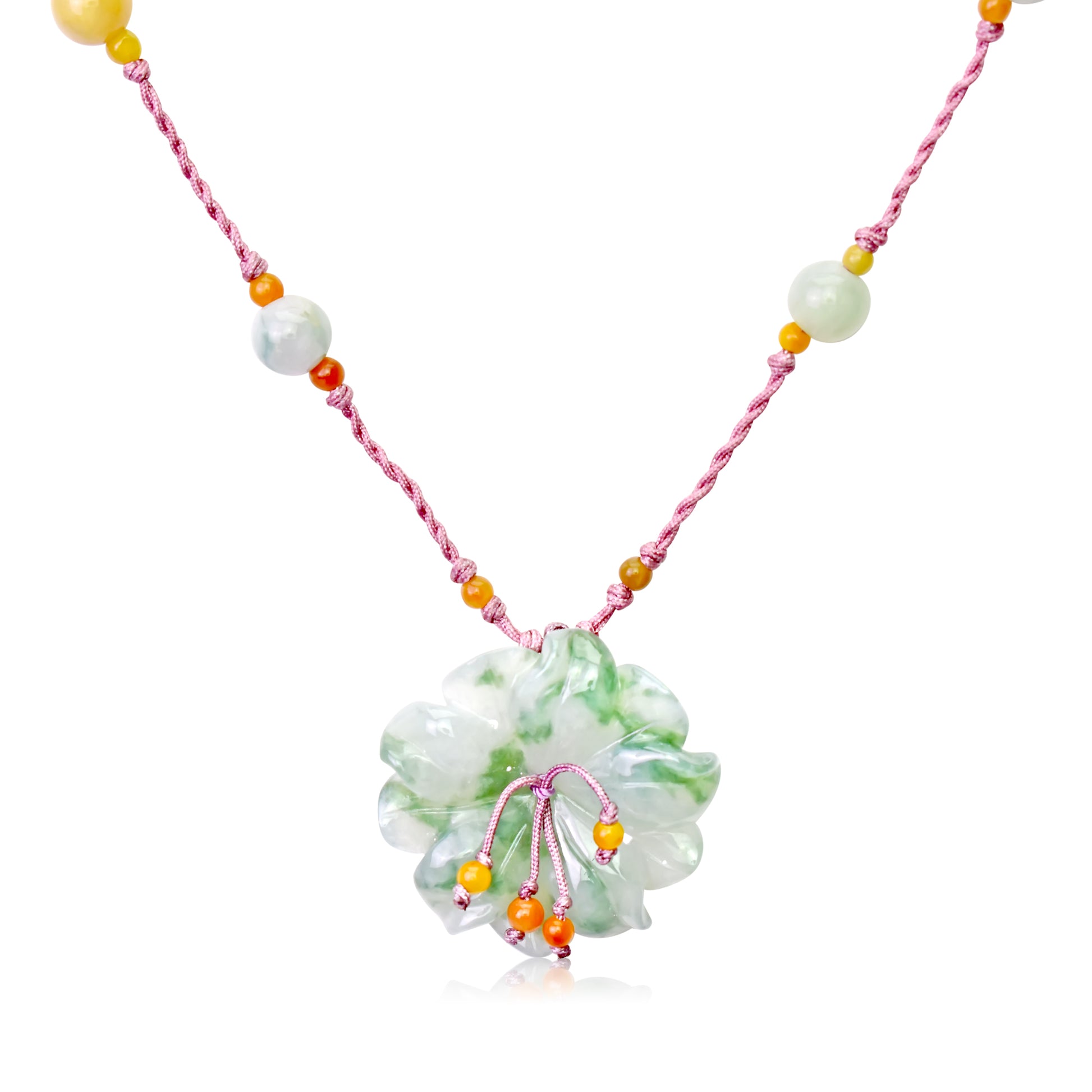 Find Your Inner Peace with Anemone Flower Necklace made with Lavender Cord