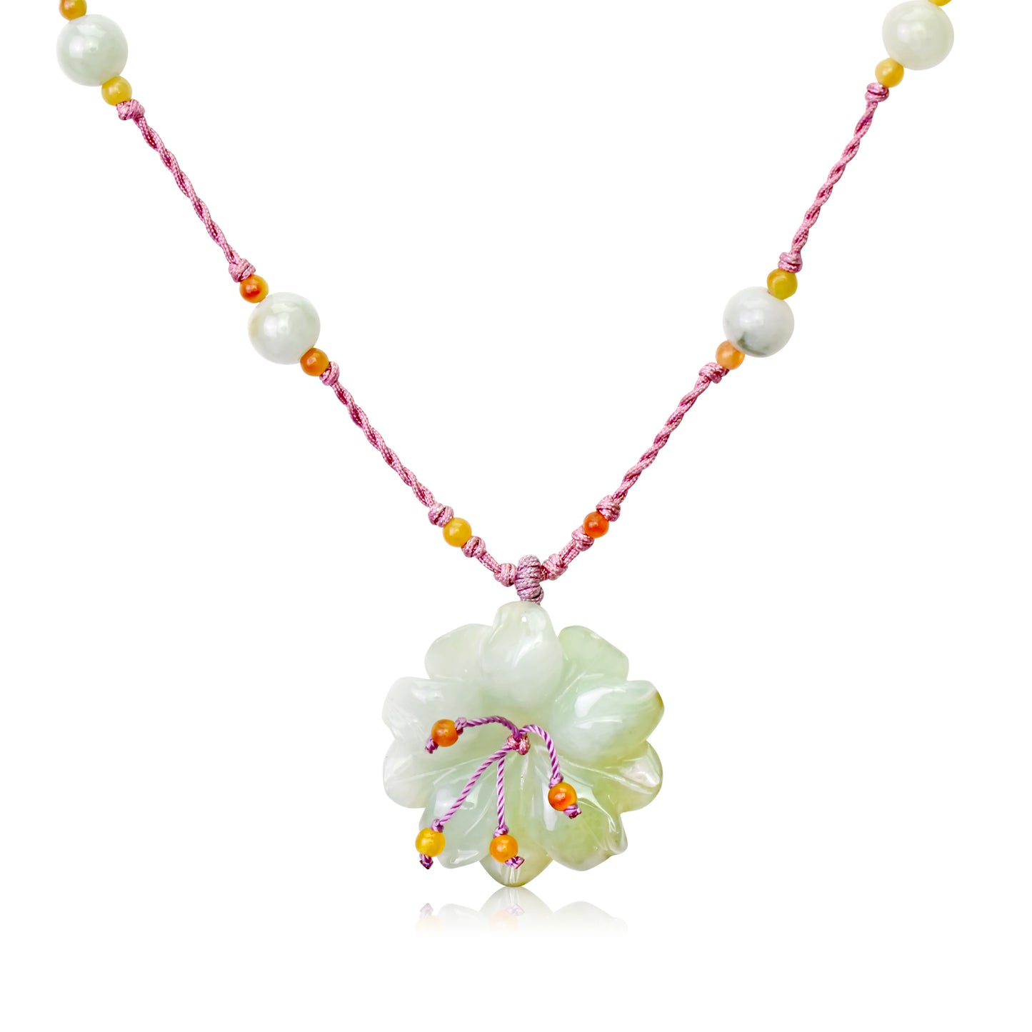 Find Your Inner Peace with Anemone Flower Necklace made with Lavender Cord