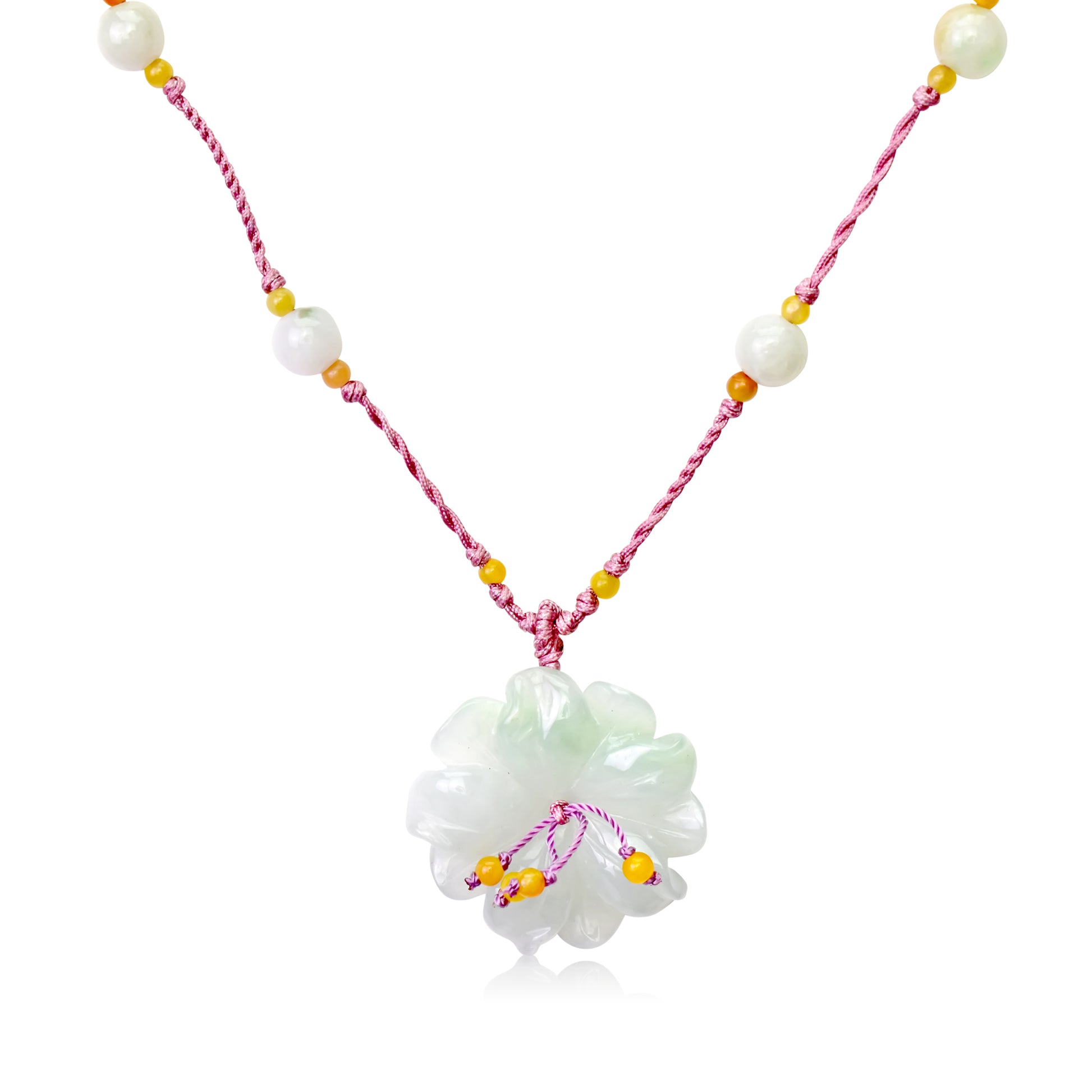 Find Your Inner Peace with Anemone Flower Necklace made with Lavender Cord