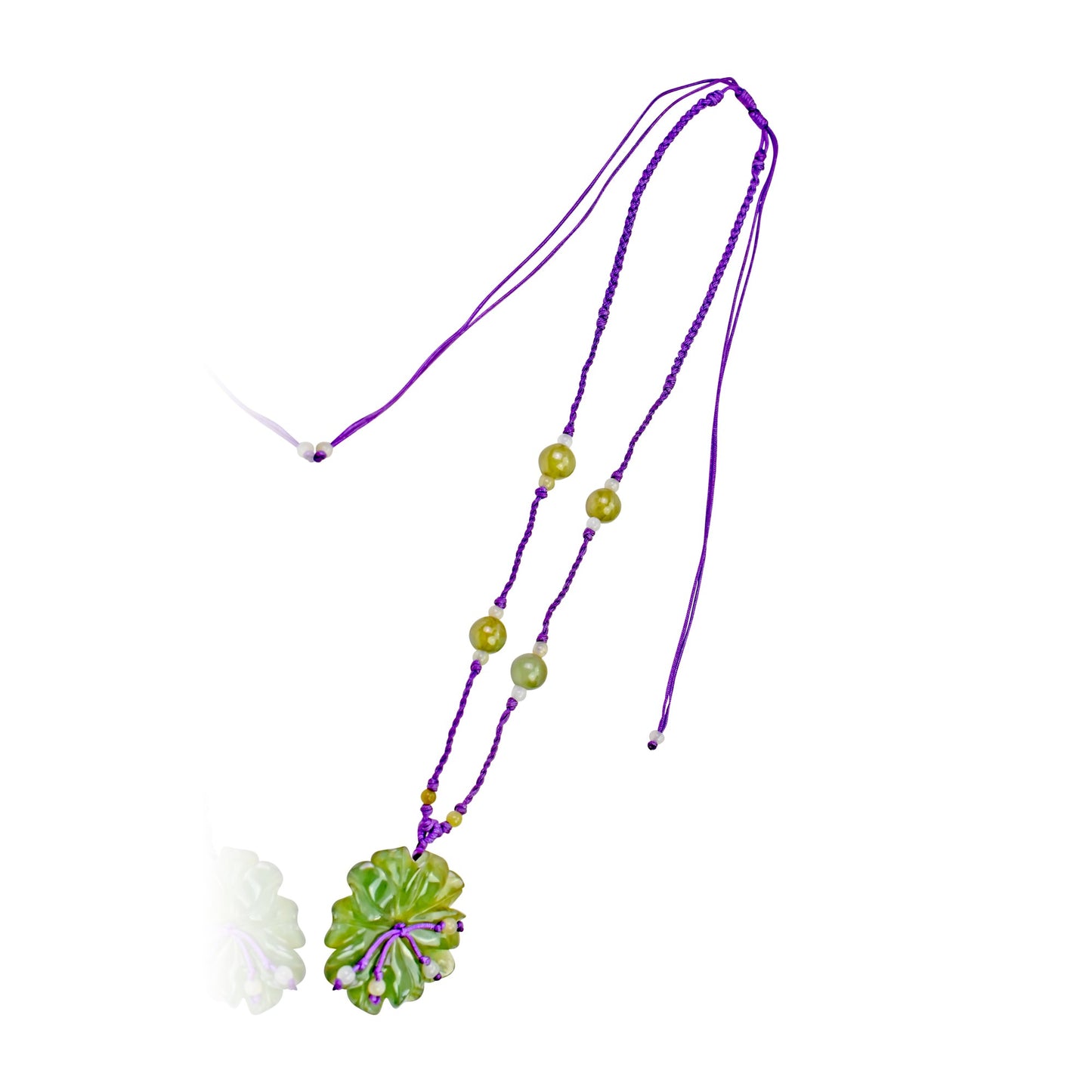 Find Your Inner Peace with Anemone Flower Necklace made with Purple Cord