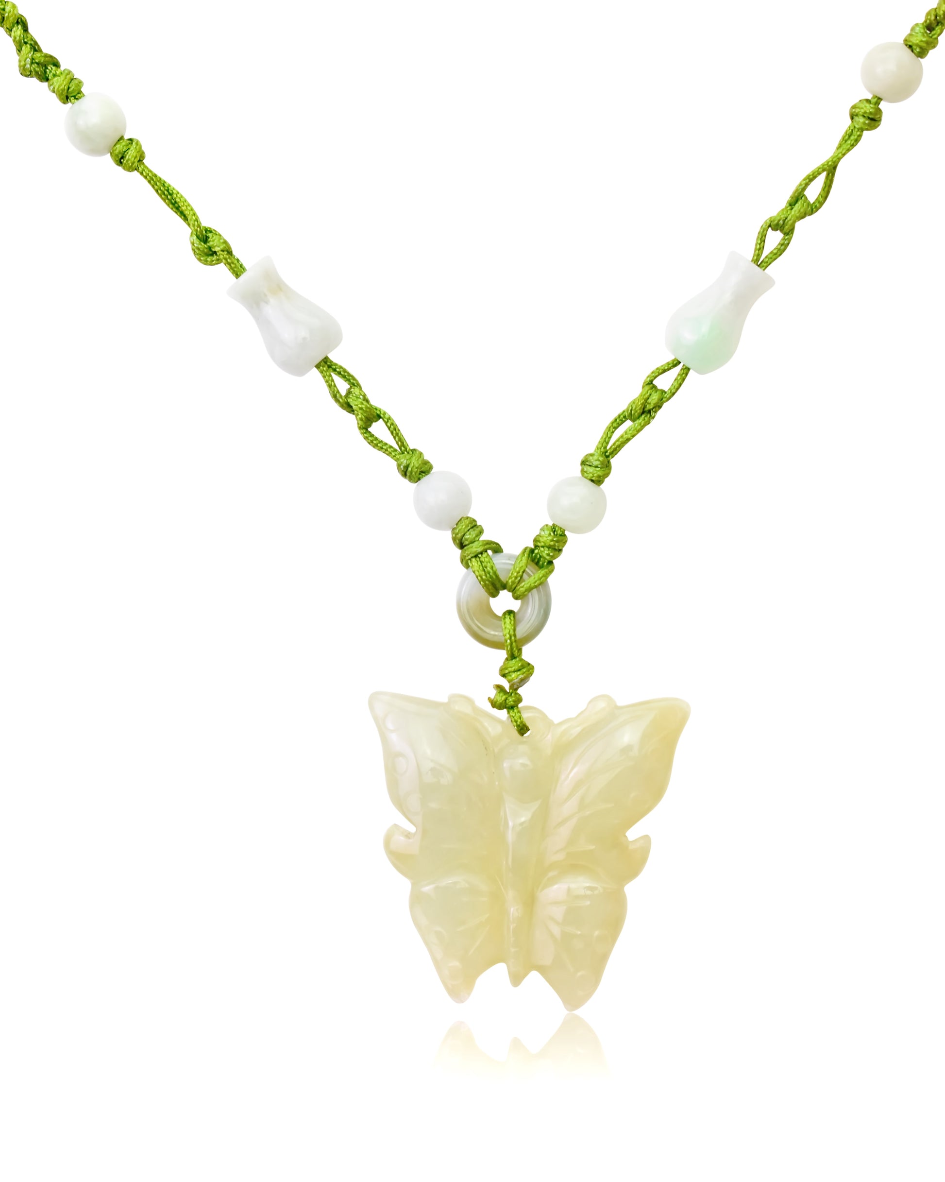 Crafted by Hand: Double Sided Butterfly Jade Necklace